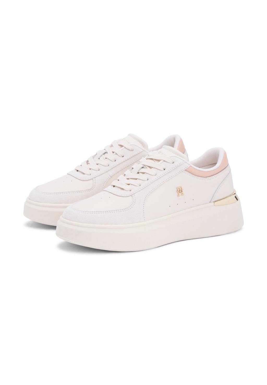 SATIN CUFF PLATFORM TRAINERS - Trainers - soft cream/misty blush