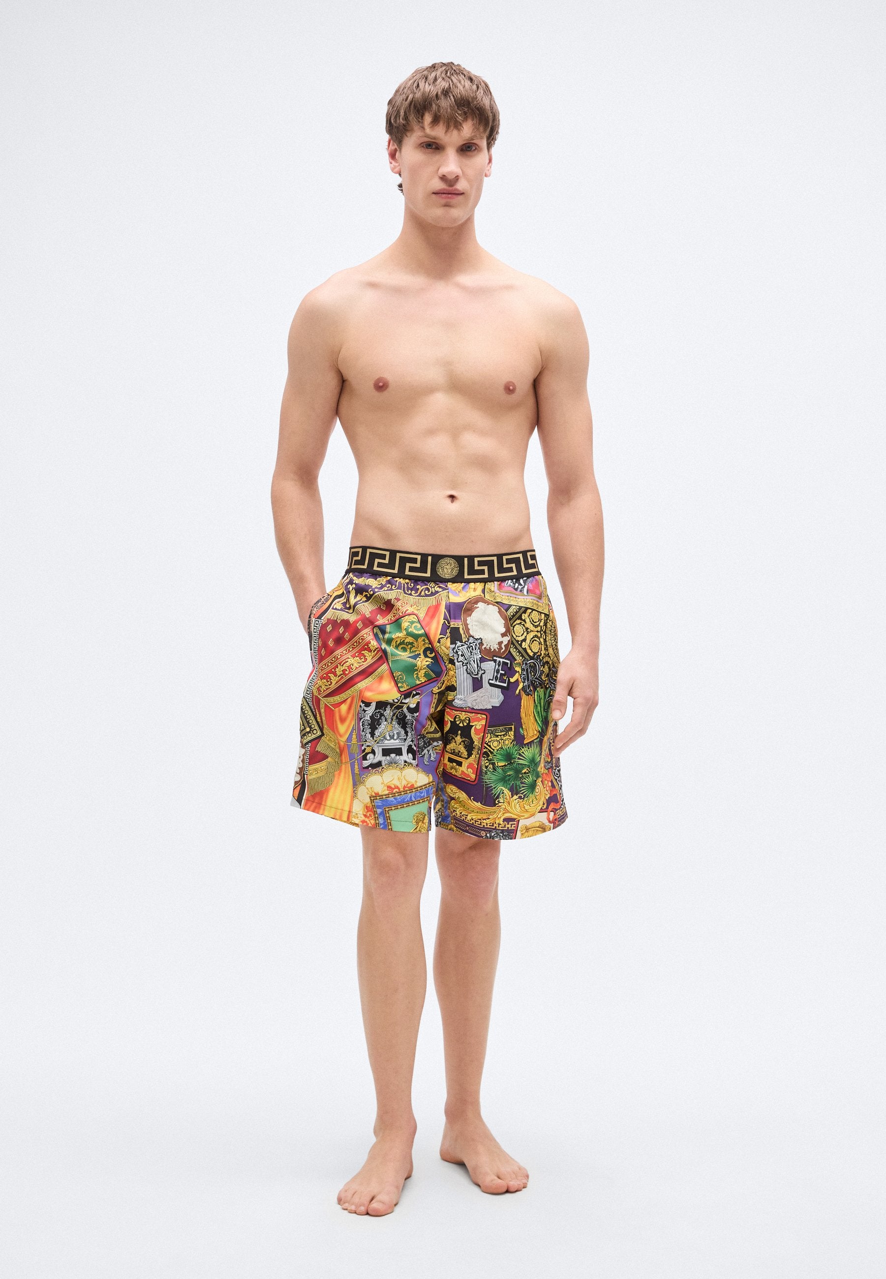 SWIM LONG PATCHWORK PRINT NEW LOGO - Swimming shorts - multicolour