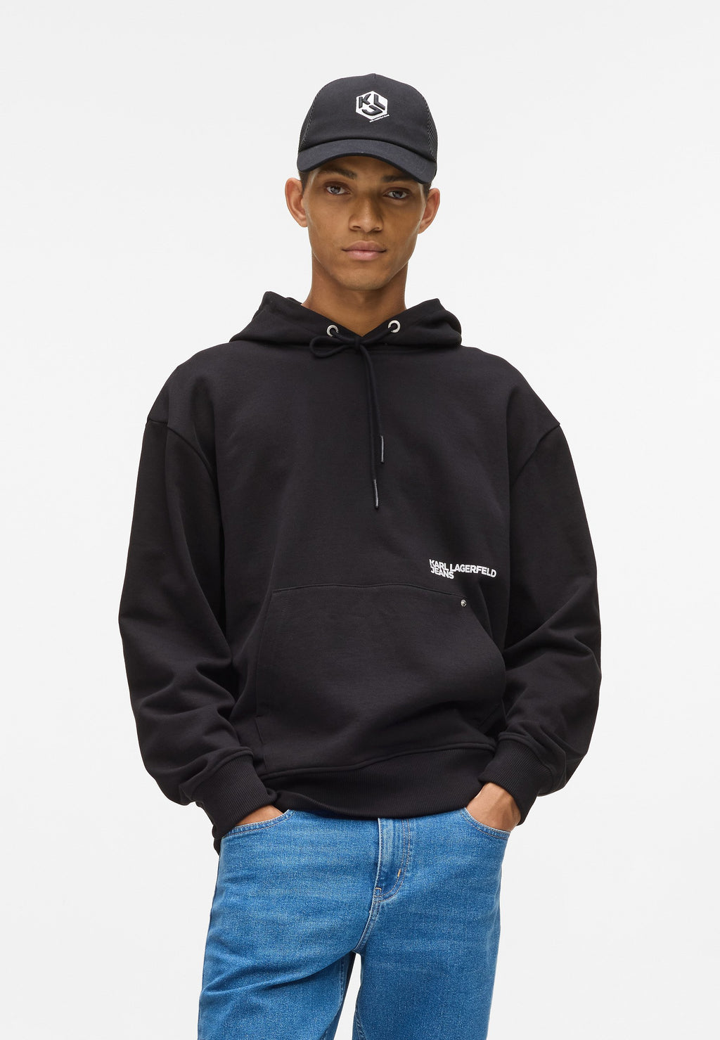 RELAX MONOGRAM HOODIE - Hoodie - black