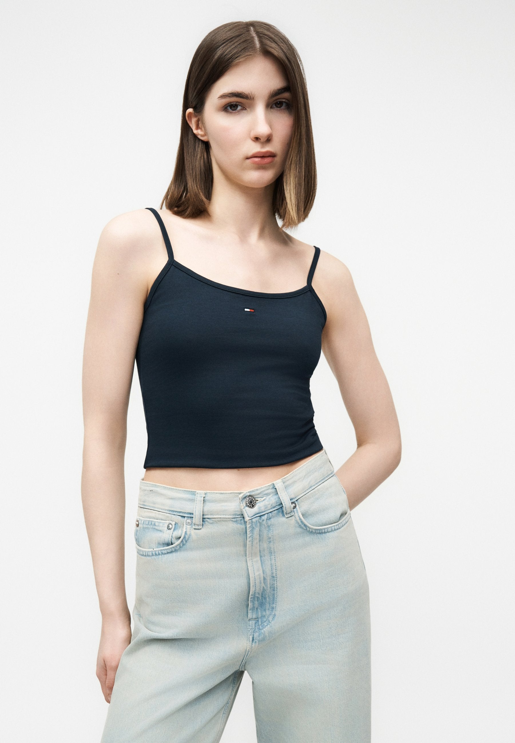 2-PACK SLIM SPAGHETTI STRAP TOPS - Top - ecru/dark night navy