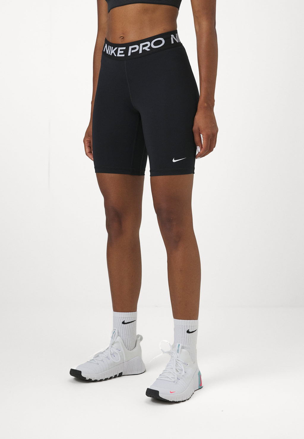 SHORT - Leggings - black/white