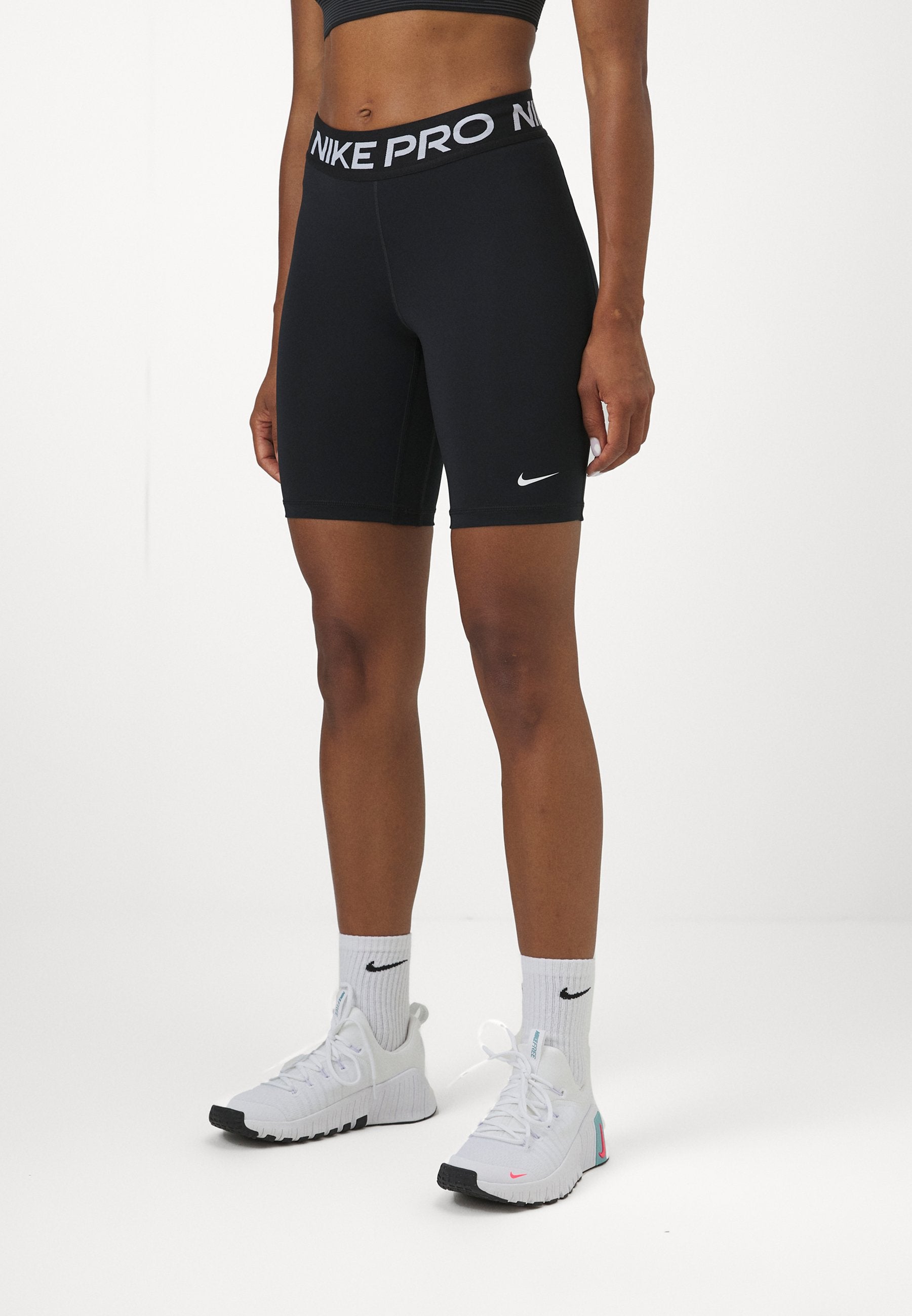 SHORT - Leggings - black/white