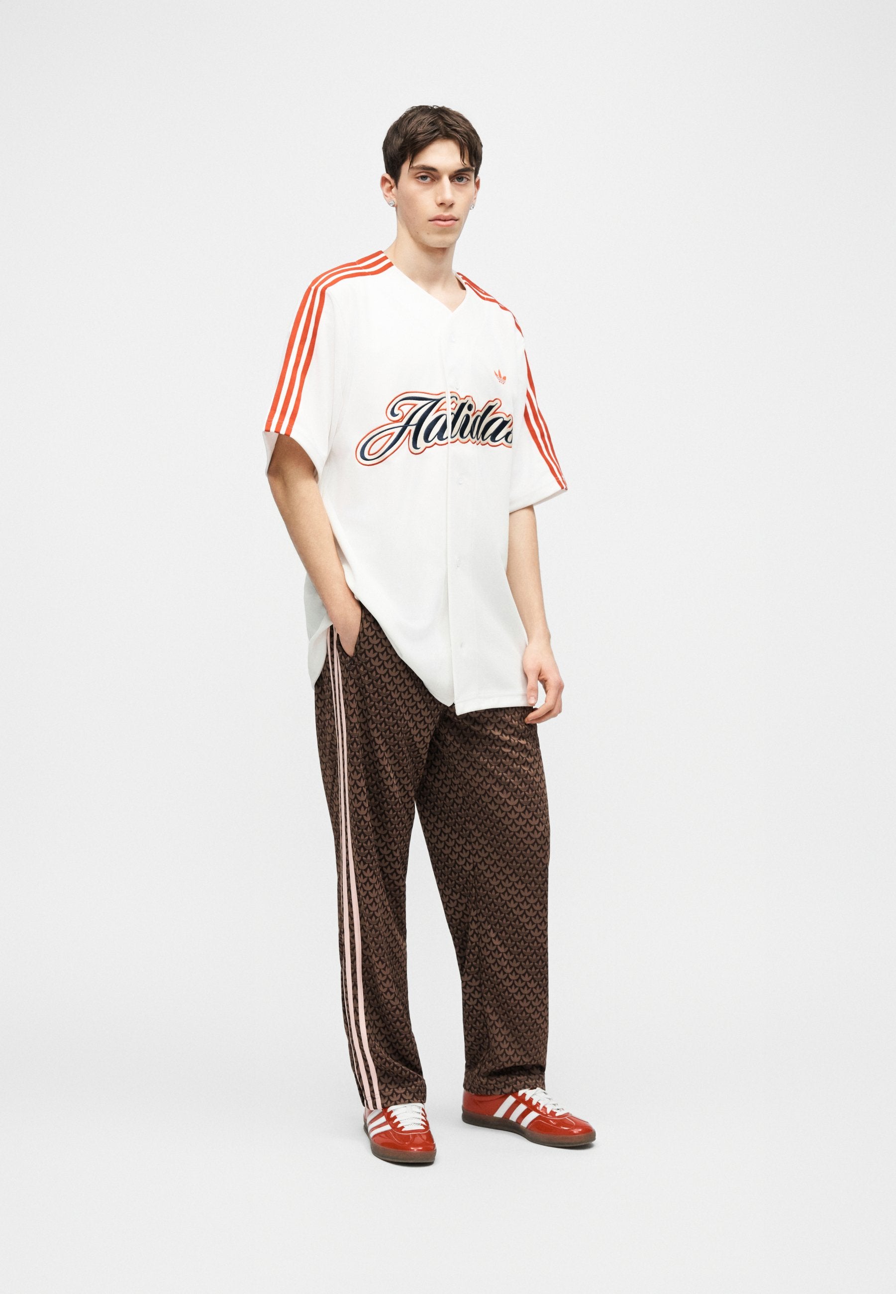 FIREBIRD MONOGRAM - Tracksuit bottoms - aurora coffee/earth strata/sandy pink