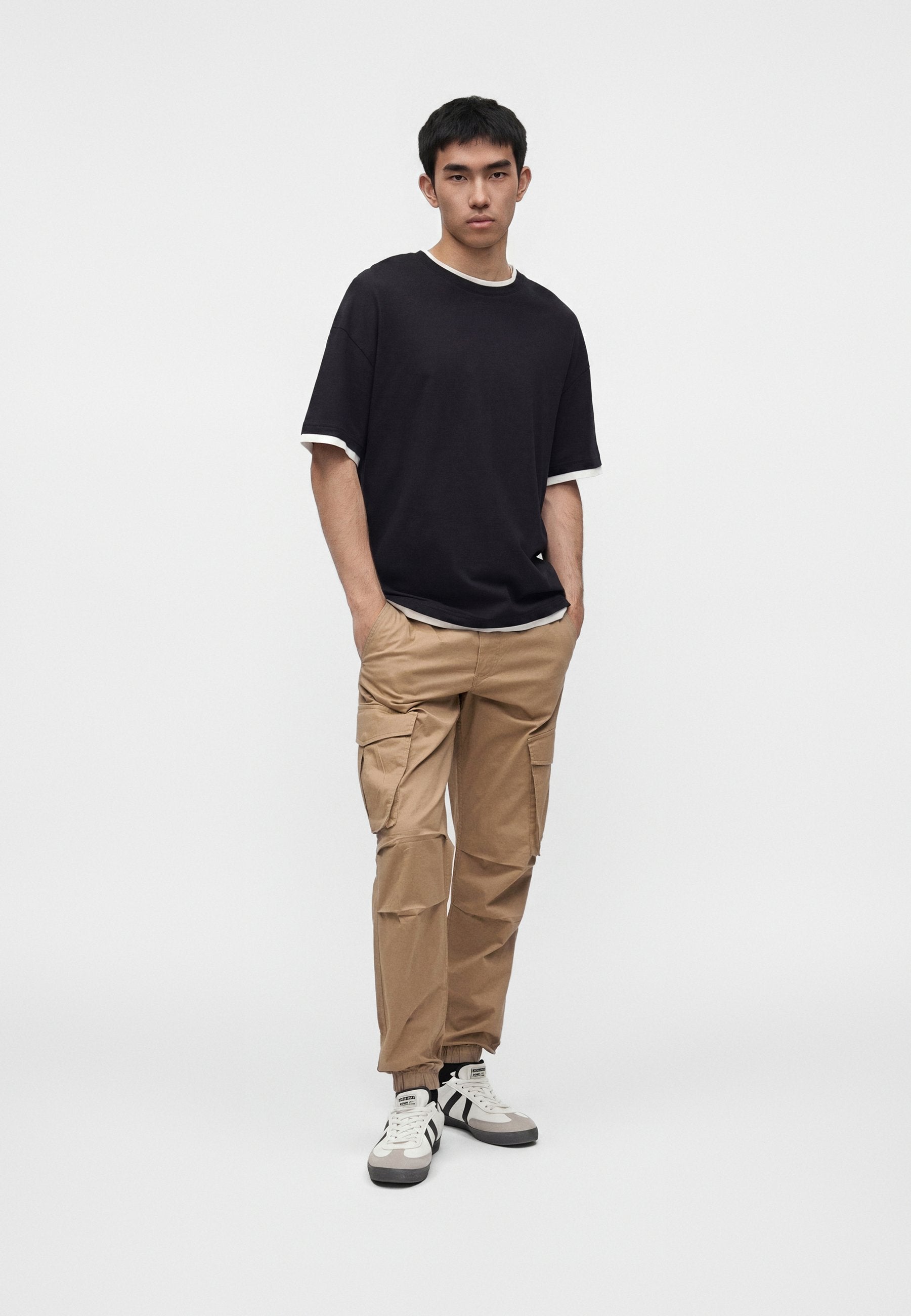 JPSTKANE NOAH CUFFED CARGO - Cargo trousers - elmwood