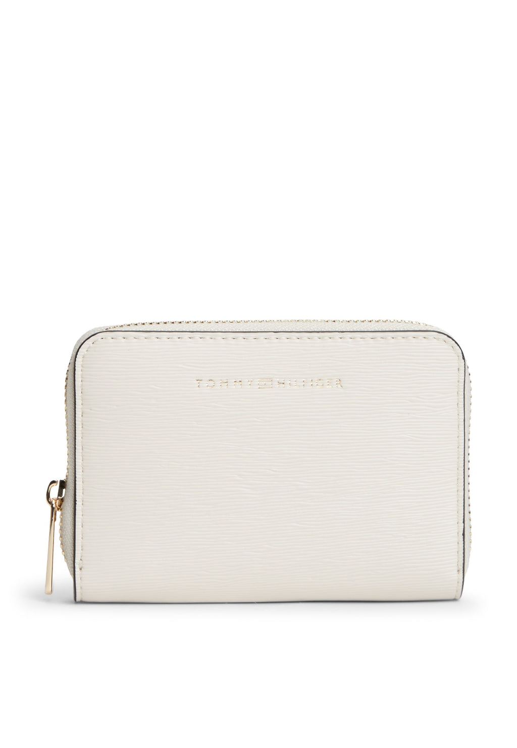 METALLIC LOGO ZIP-AROUND TEXTURED WALLET - Wallet - soft cream