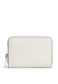 METALLIC LOGO ZIP-AROUND TEXTURED WALLET - Wallet - soft cream