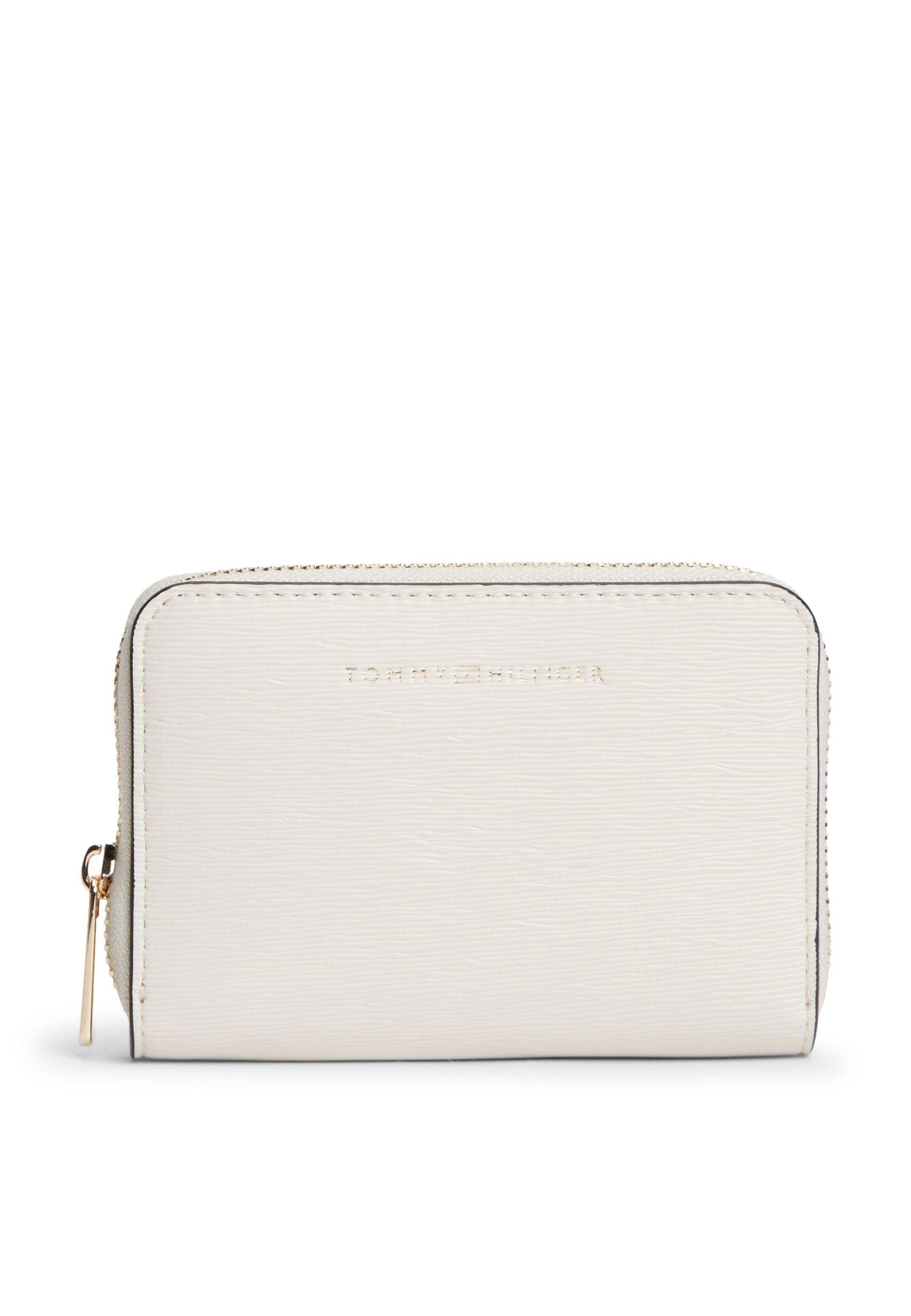 METALLIC LOGO ZIP-AROUND TEXTURED WALLET - Wallet - soft cream