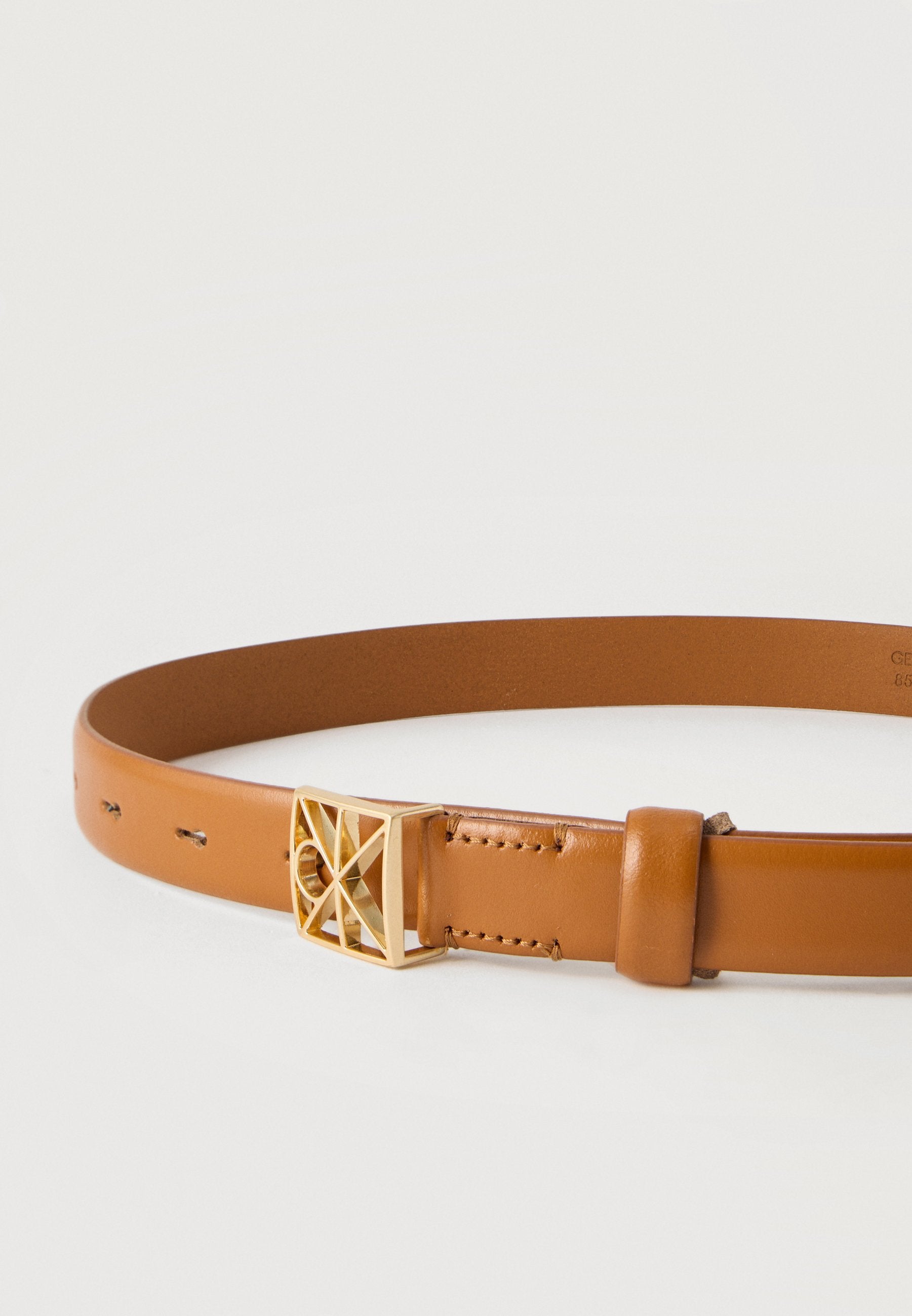 EMBLEM FIXED SMOOTH - Belt - brown/antique light gold-coloured