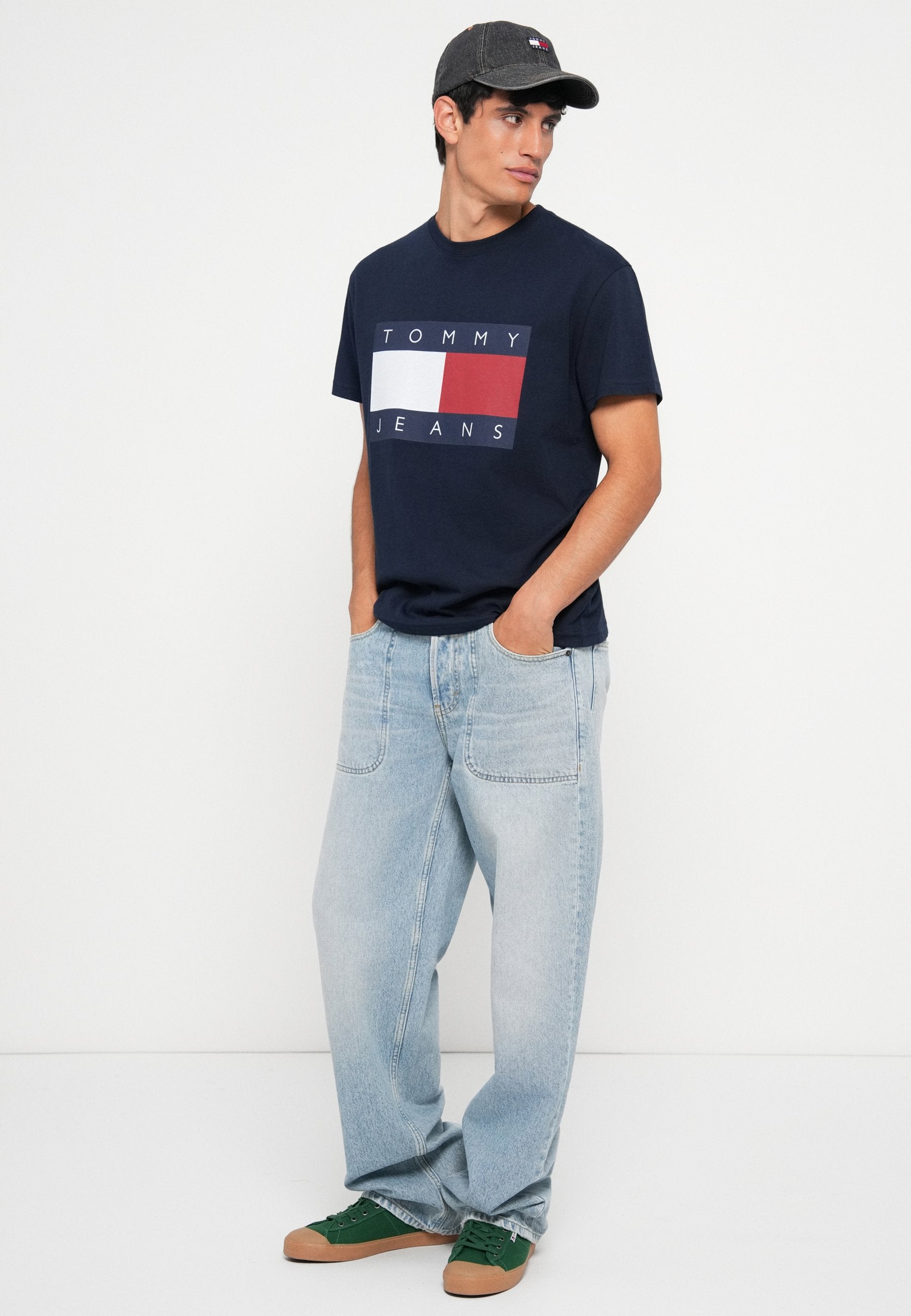 TJM REG BIG FLAG SS TEE EXT - Print T-shirt - dark night navy