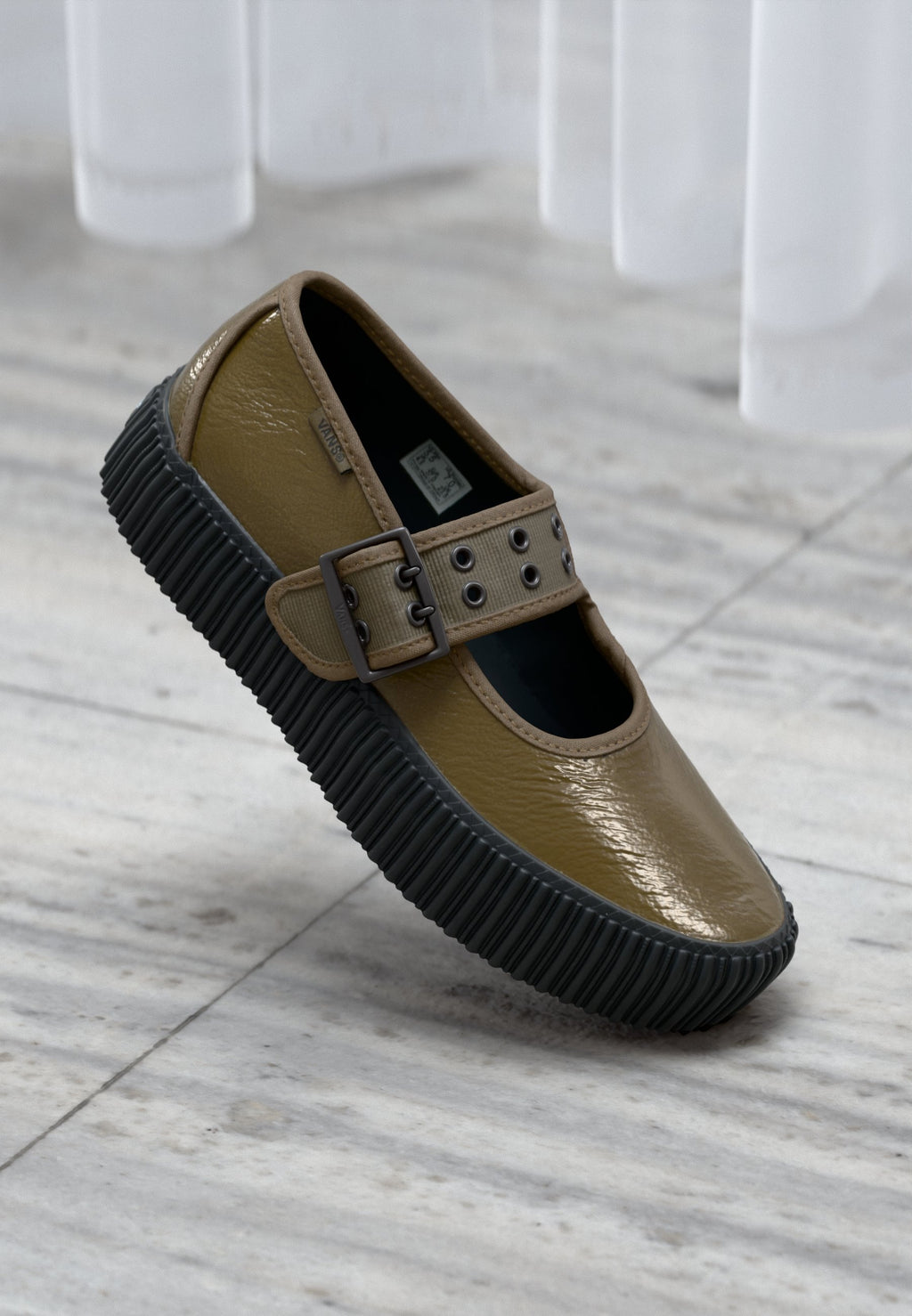 MARY JANE CREEPER - Ankle strap ballet pumps - sepia