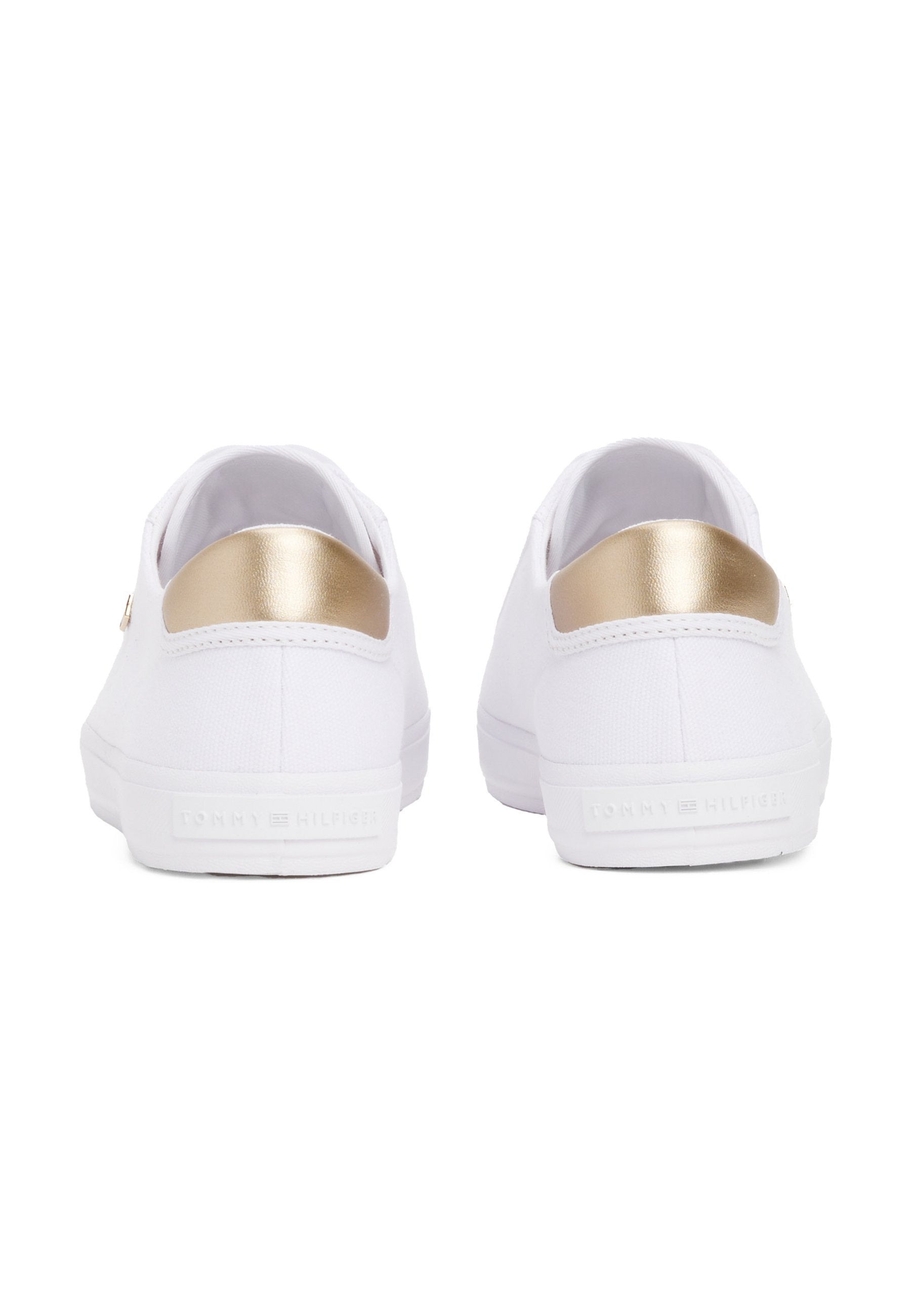 METALLIC HEEL CANVAS TRAINERS - Trainers - white