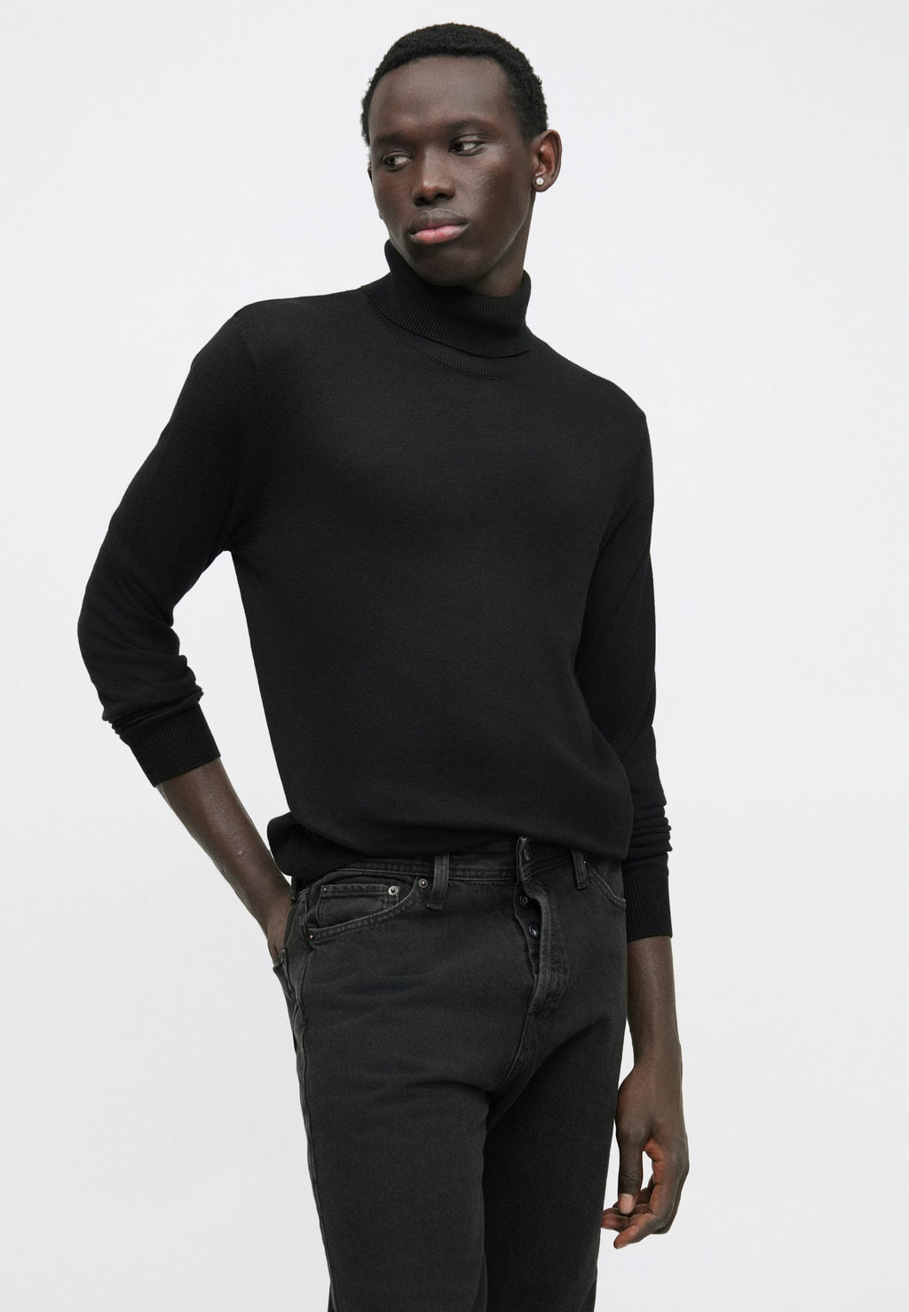 JJEEMIL ROLL NECK - Jumper - schwarz
