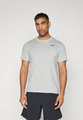 TEE CREW SOLID - Sports T-shirt - dark grey heather/black