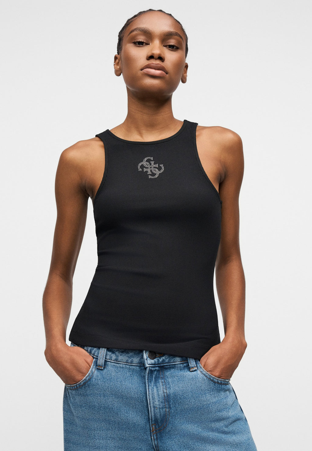 ROUND NECK GUENDALINA - Top - jet black