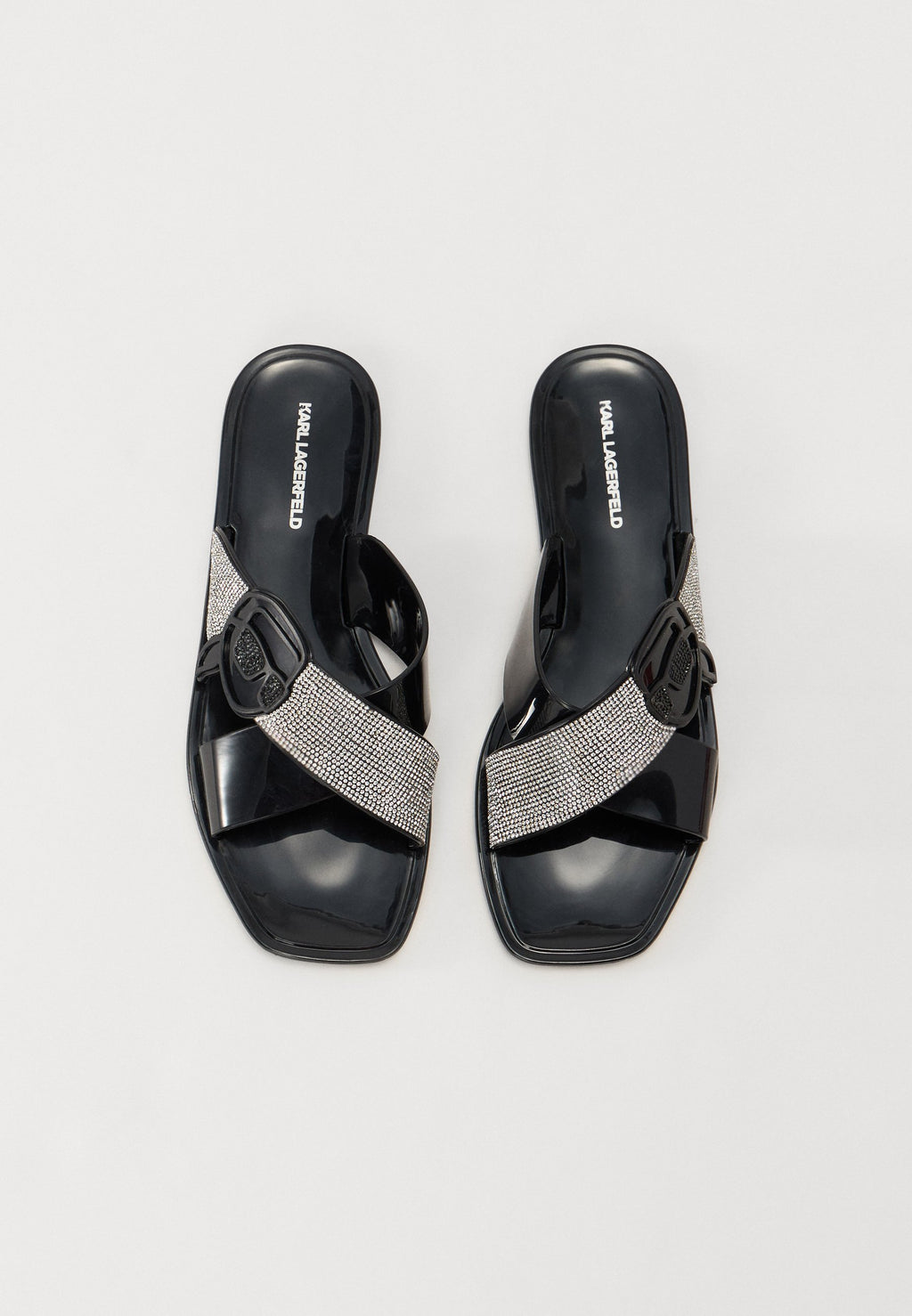 JELLY III SPARKLE KROSSTRAP - Slippers - black/silver coloured