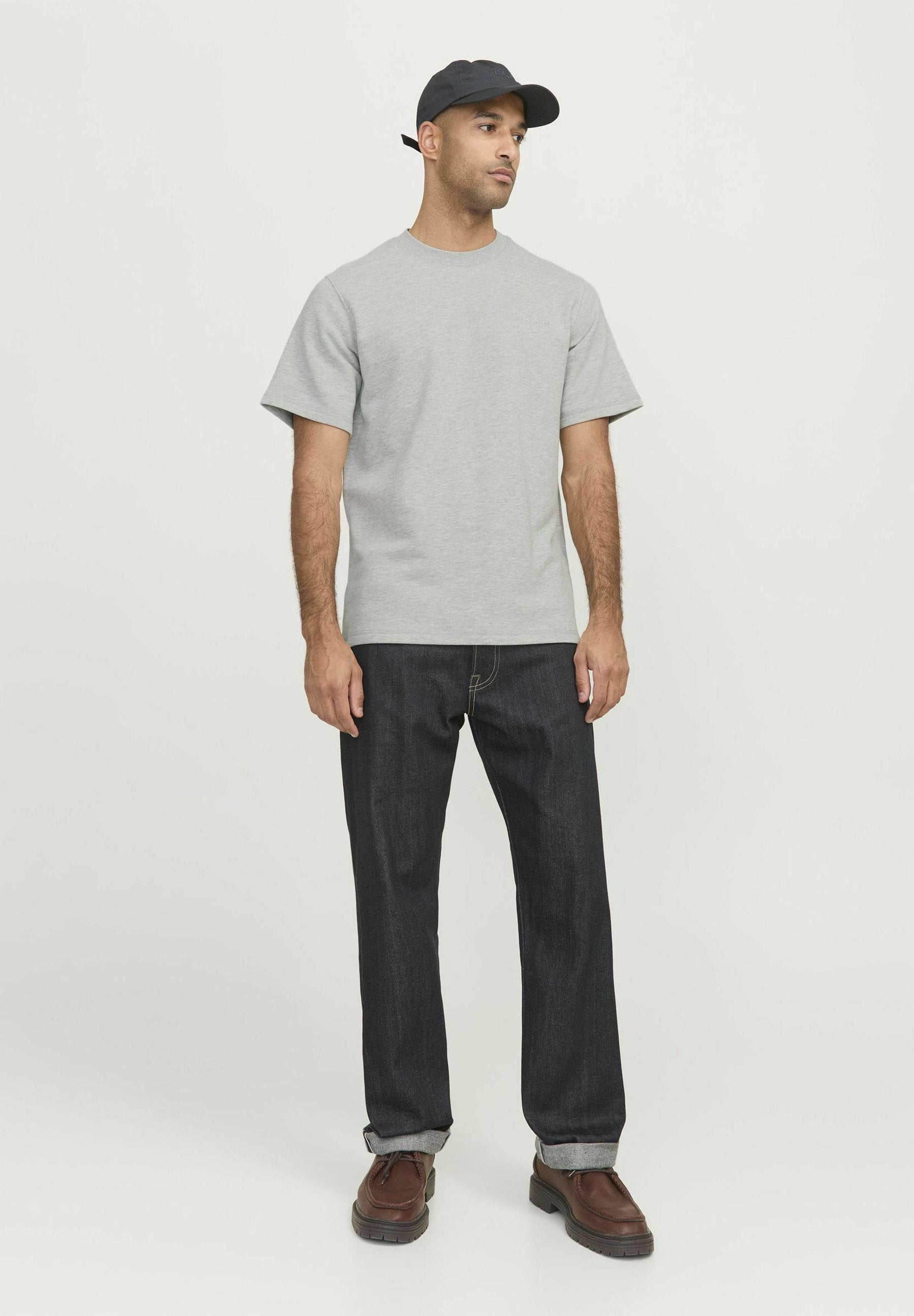 T-SHIRT RDD GEDRUCKT RUNDHALS T-SHIRT - Basic T-shirt - light grey melange