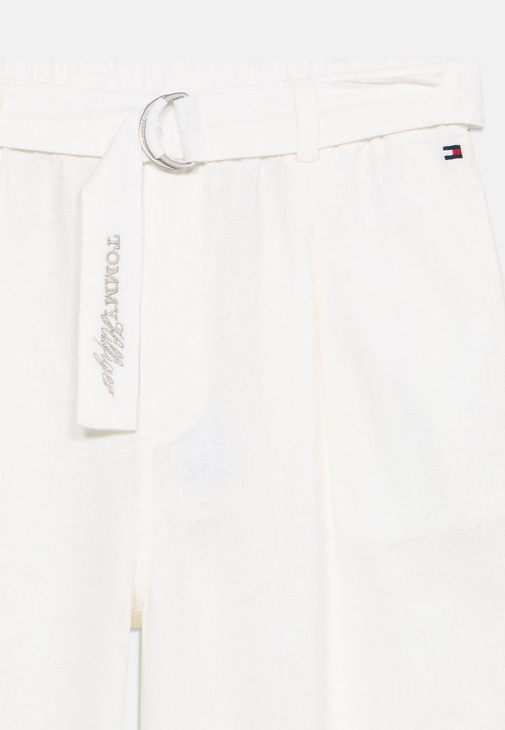 PLEATED PANT BELT - Trousers - white