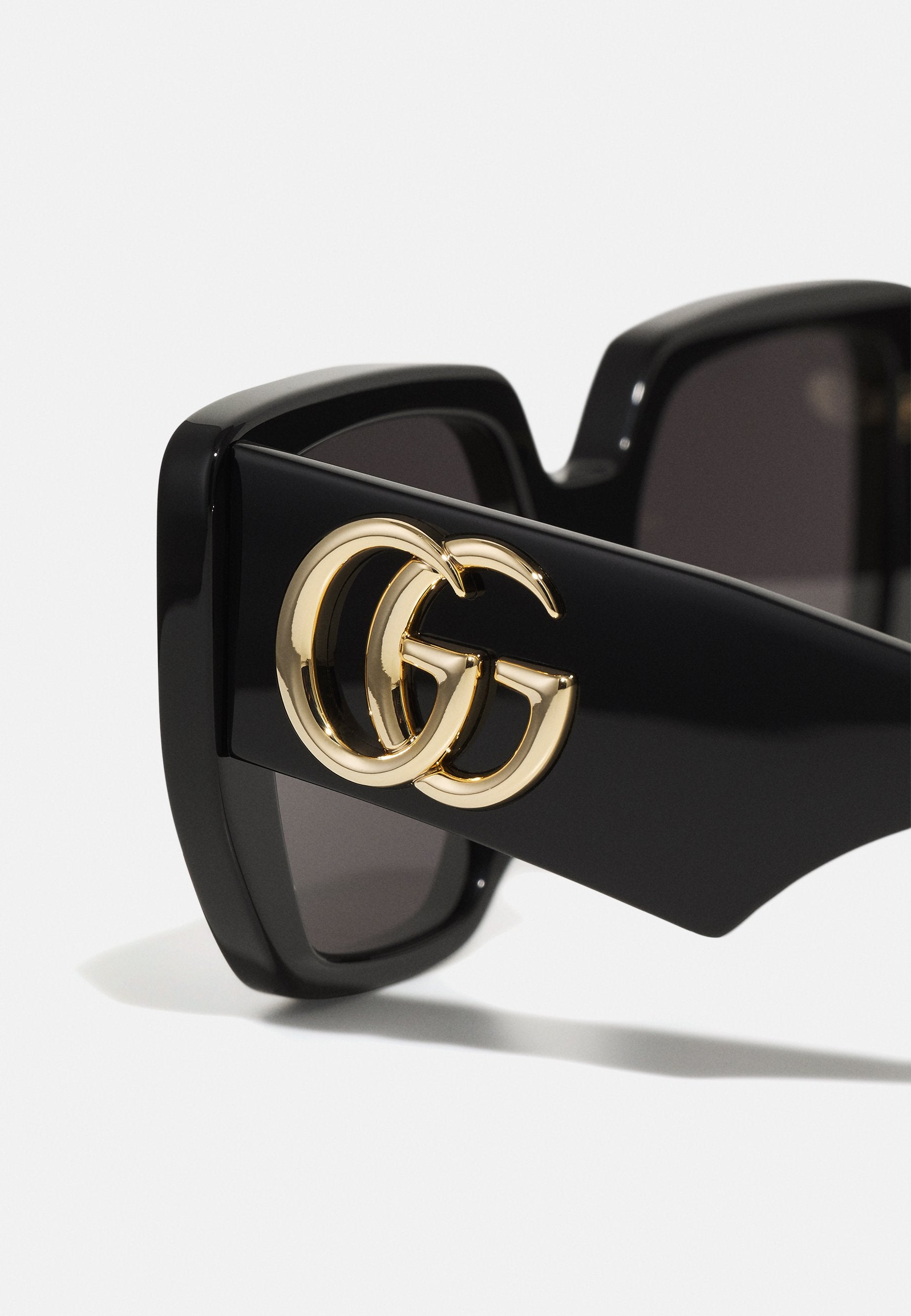 GG OVERSIZED SQUARE ACETATE SUNGLASSES - Sunglasses - black/grey