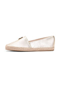 TH MONOGRAM METALLIC LEATHER ESPADRILLES - Espadrilles - gold-coloured
