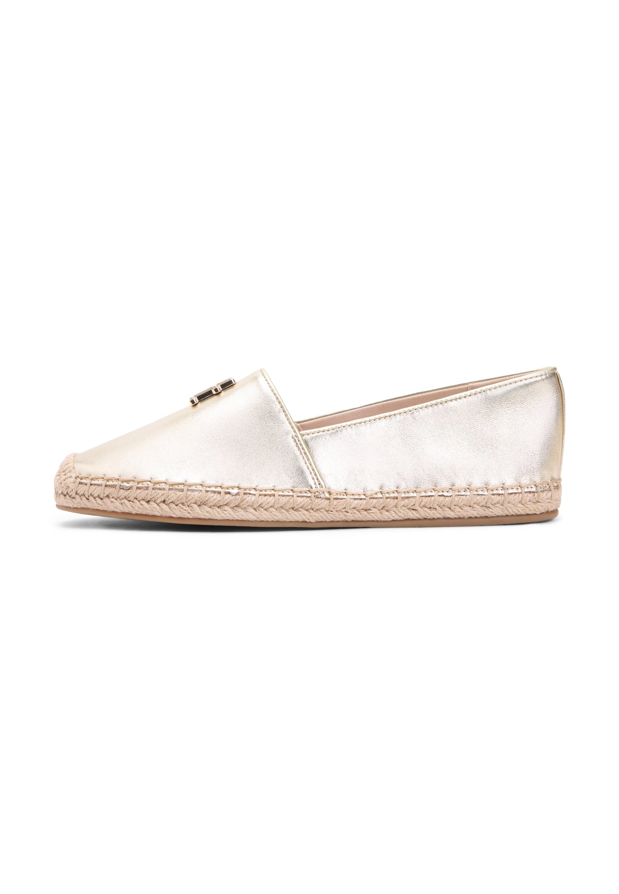 TH MONOGRAM METALLIC LEATHER ESPADRILLES - Espadrilles - gold-coloured