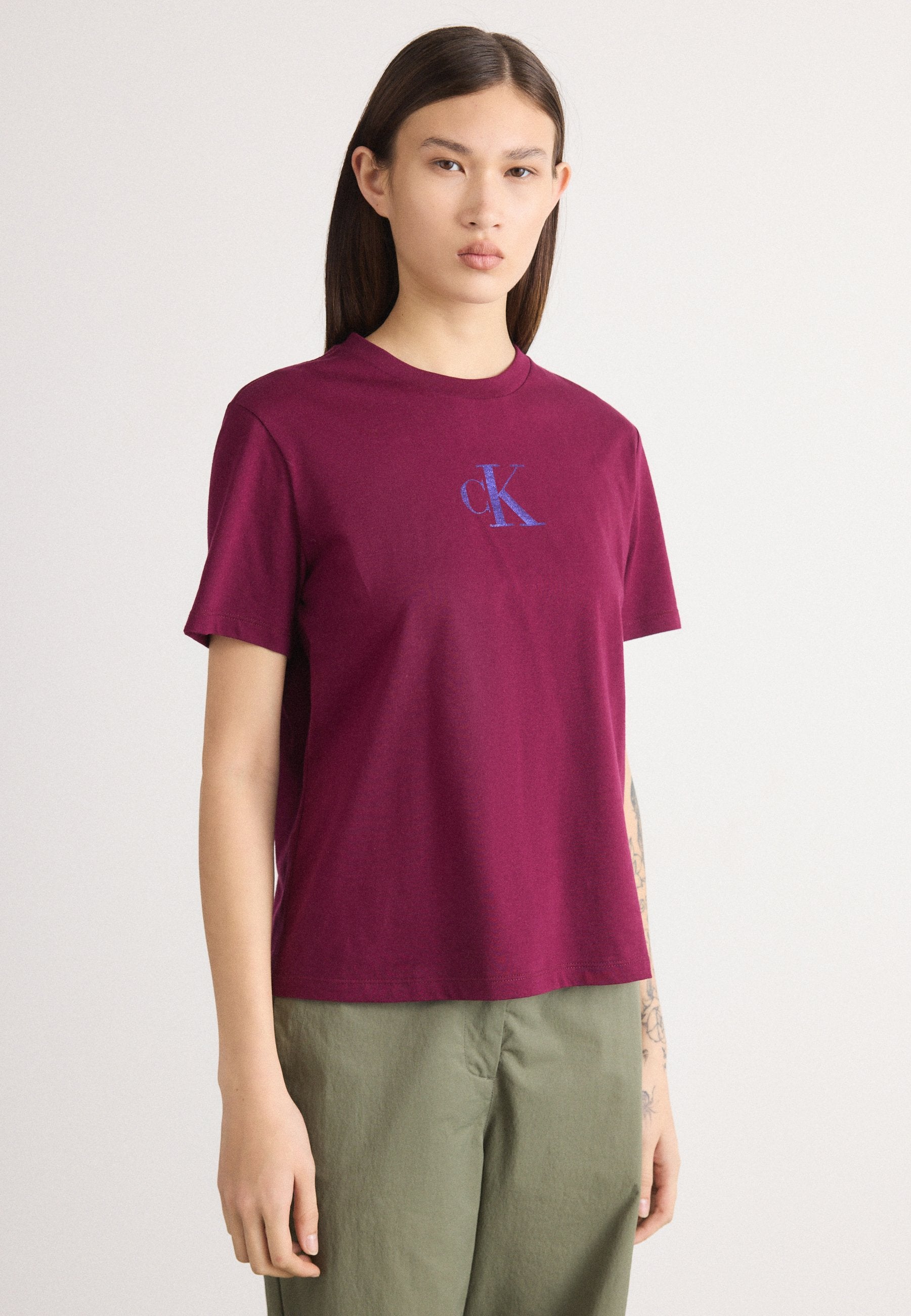 CLASSIC FOIL TEE - Print T-shirt - berry glaze