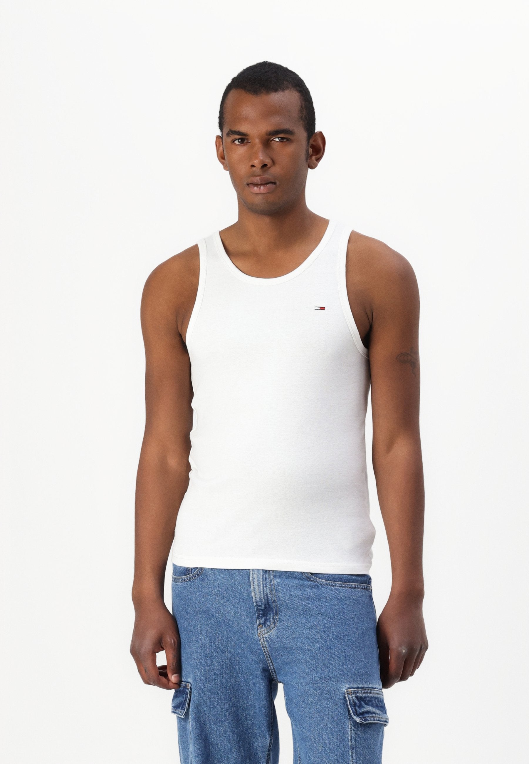 2-PACK TOMMY FLAG EXTRA SLIM TANK TOPS - Top - ecru/dark night navy