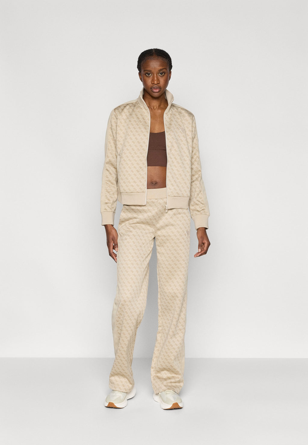 MAYA WIDE LEG PANTS - Tracksuit bottoms - beige