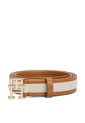 TH MONOGRAM CANVAS LEATHER BELT - Belt - brown