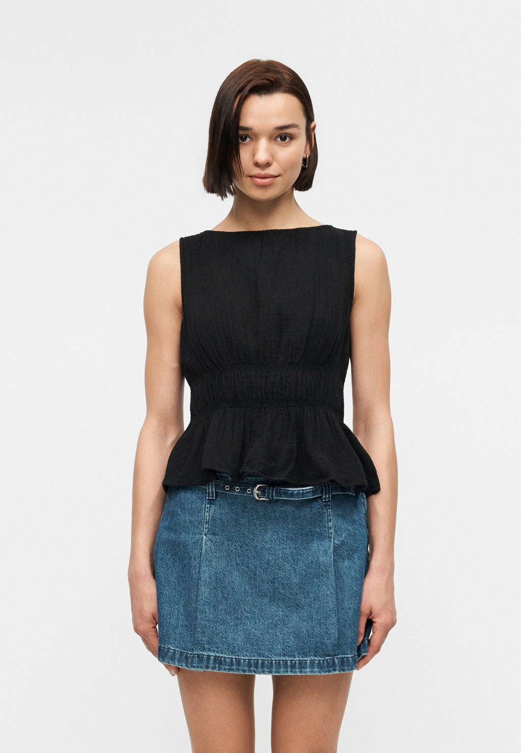 SMOCKED WAIST - Top - black