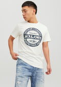 JJEJEANS LOGO TEE - Print T-shirt - cloud dancer