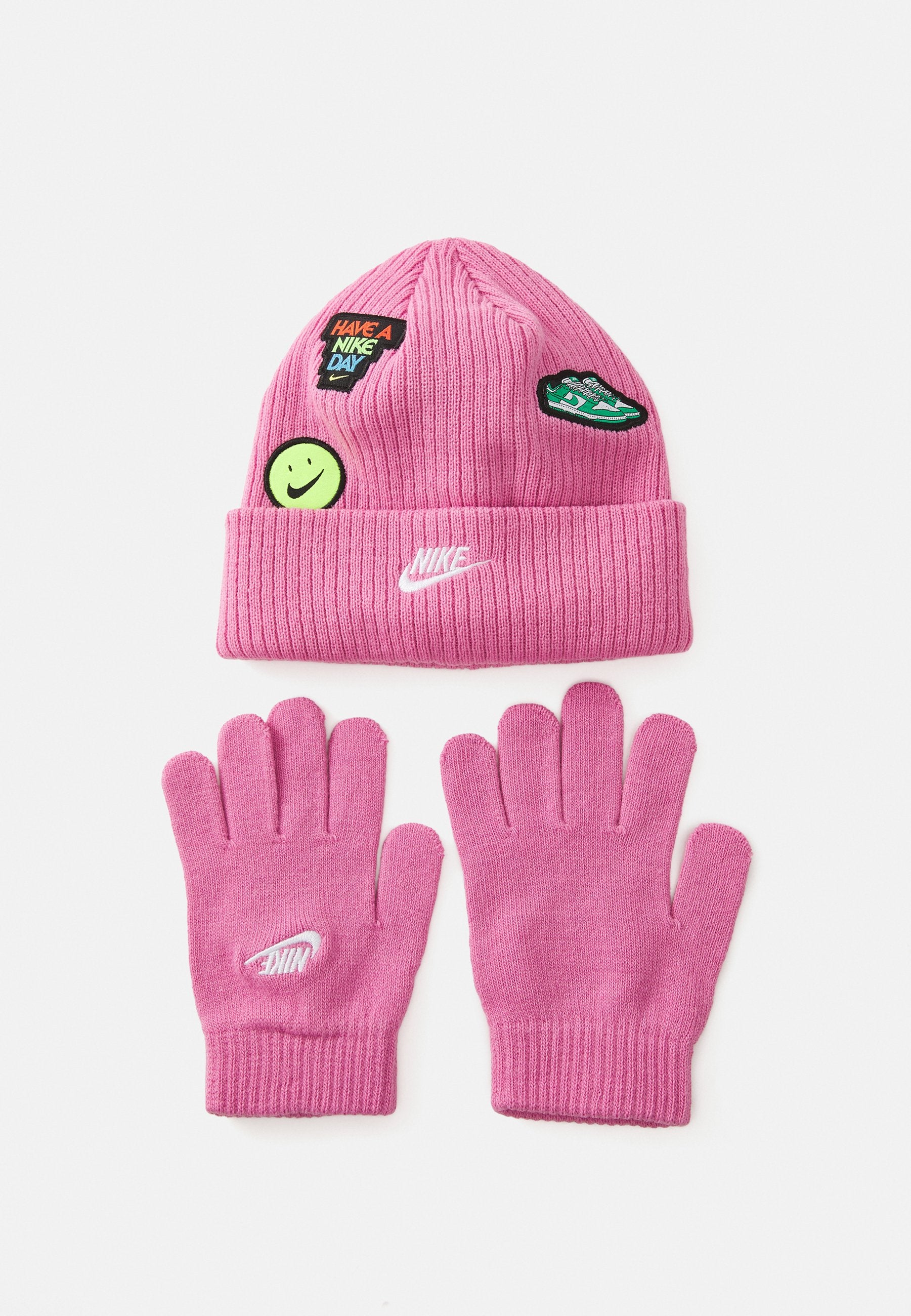 مجموعة PATCH PEAK BEANIE UNISEX - قفازات - فلامينغو سحري