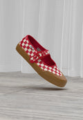 MARY JANE - Ankle strap ballet pumps - red/white
