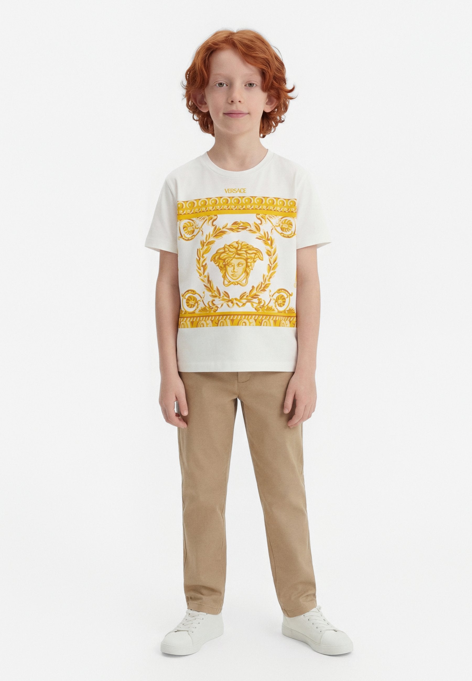 GARLAND MEDUSA PRINT UNISEX - Print T-shirt - white/gold