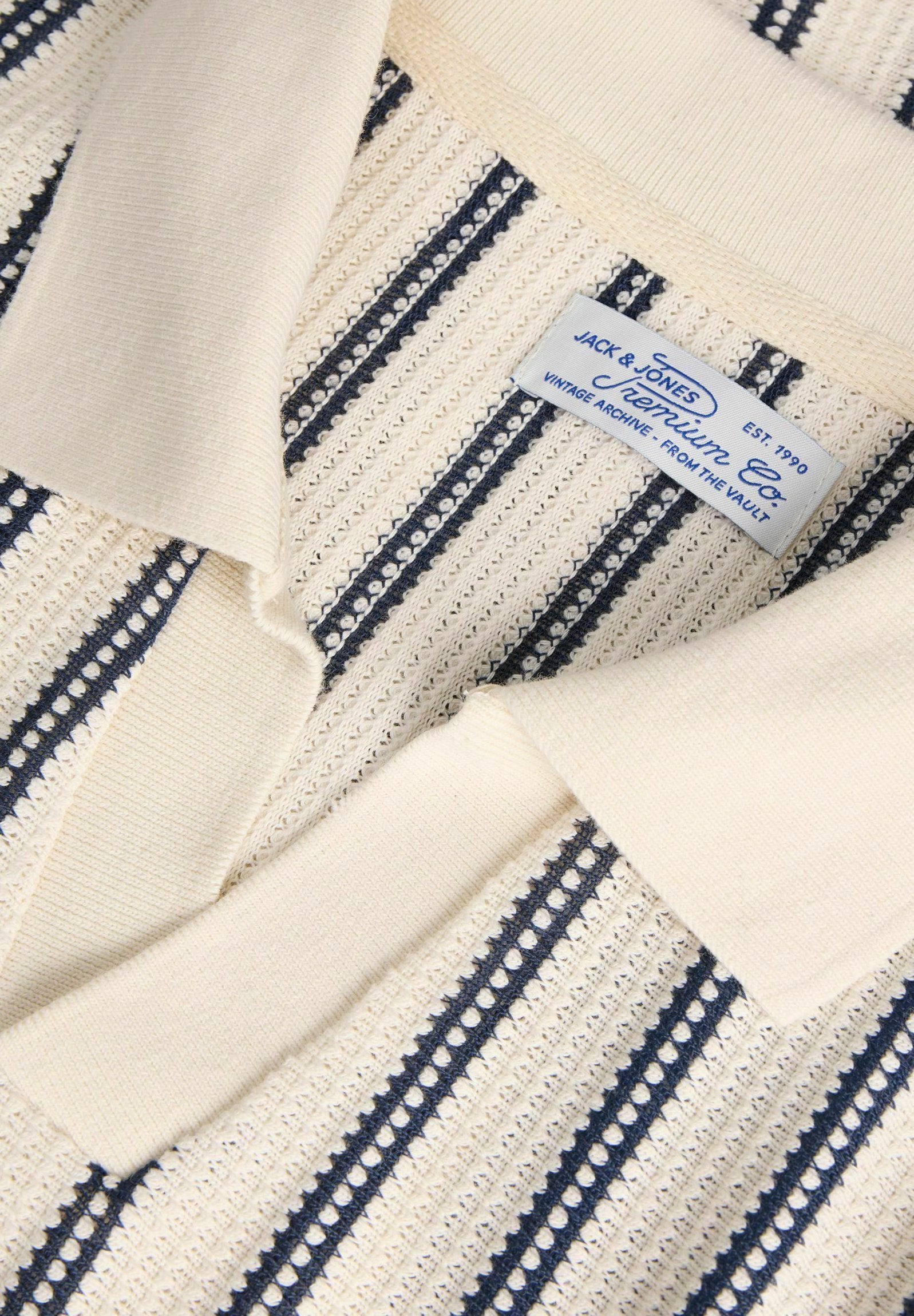 Striped - Polo shirt - cloud dancer