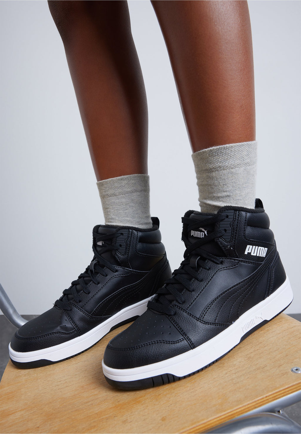 REBOUND MID - High-top trainers - shadow gray/black/white