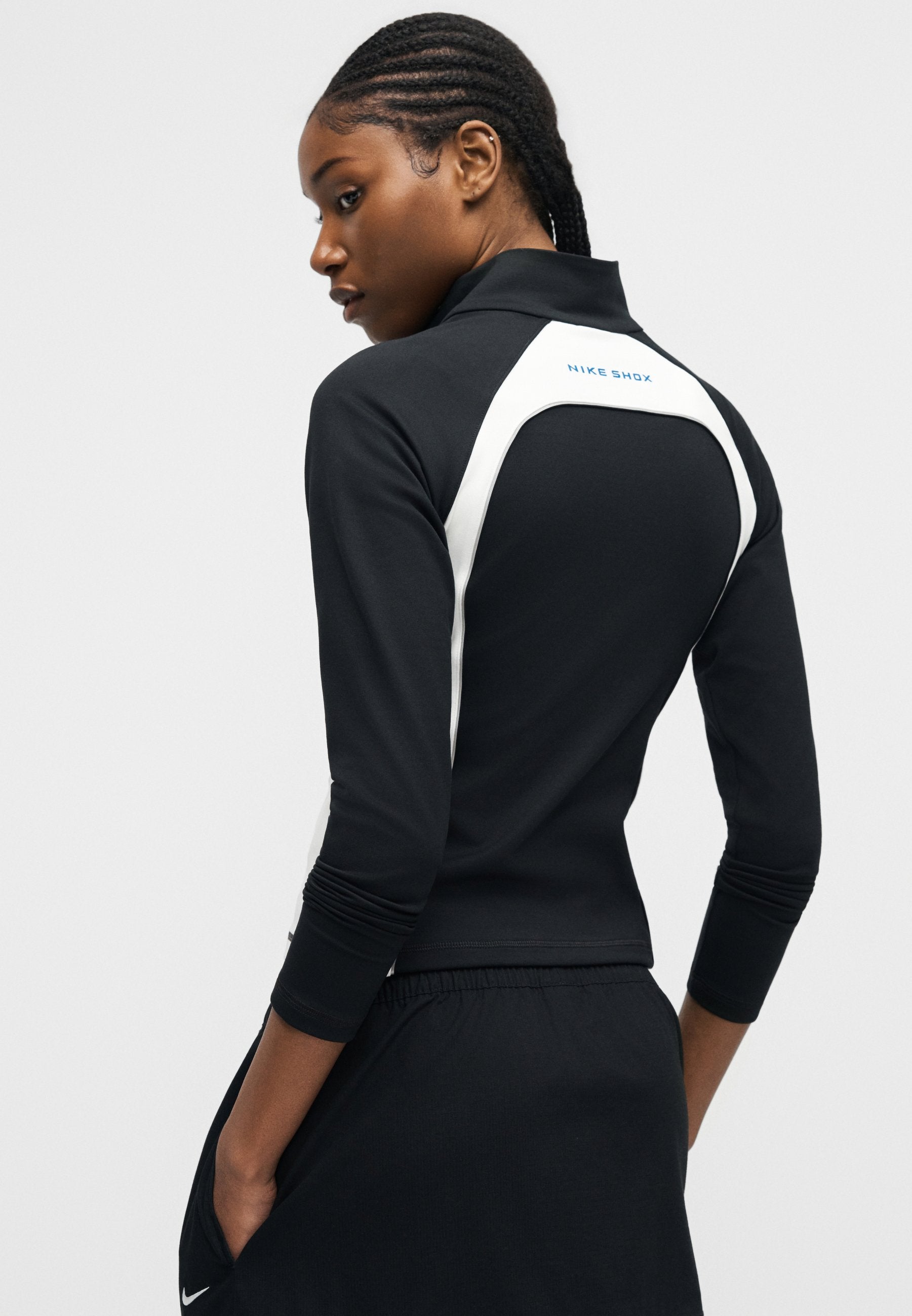 LONG SLEEVE - Zip-up sweatshirt - black/white