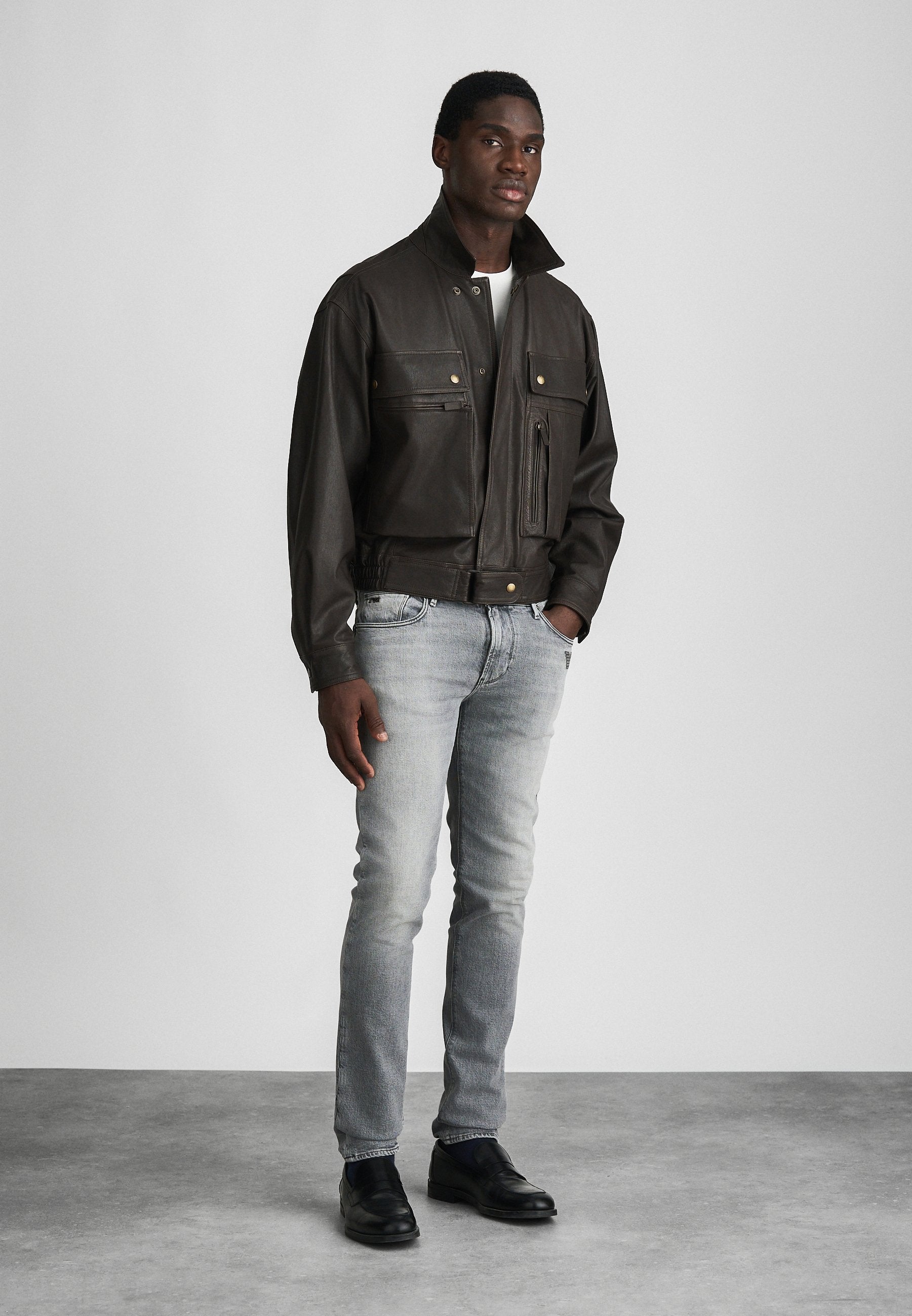POCKETS PANT - Slim fit jeans - light grey denim