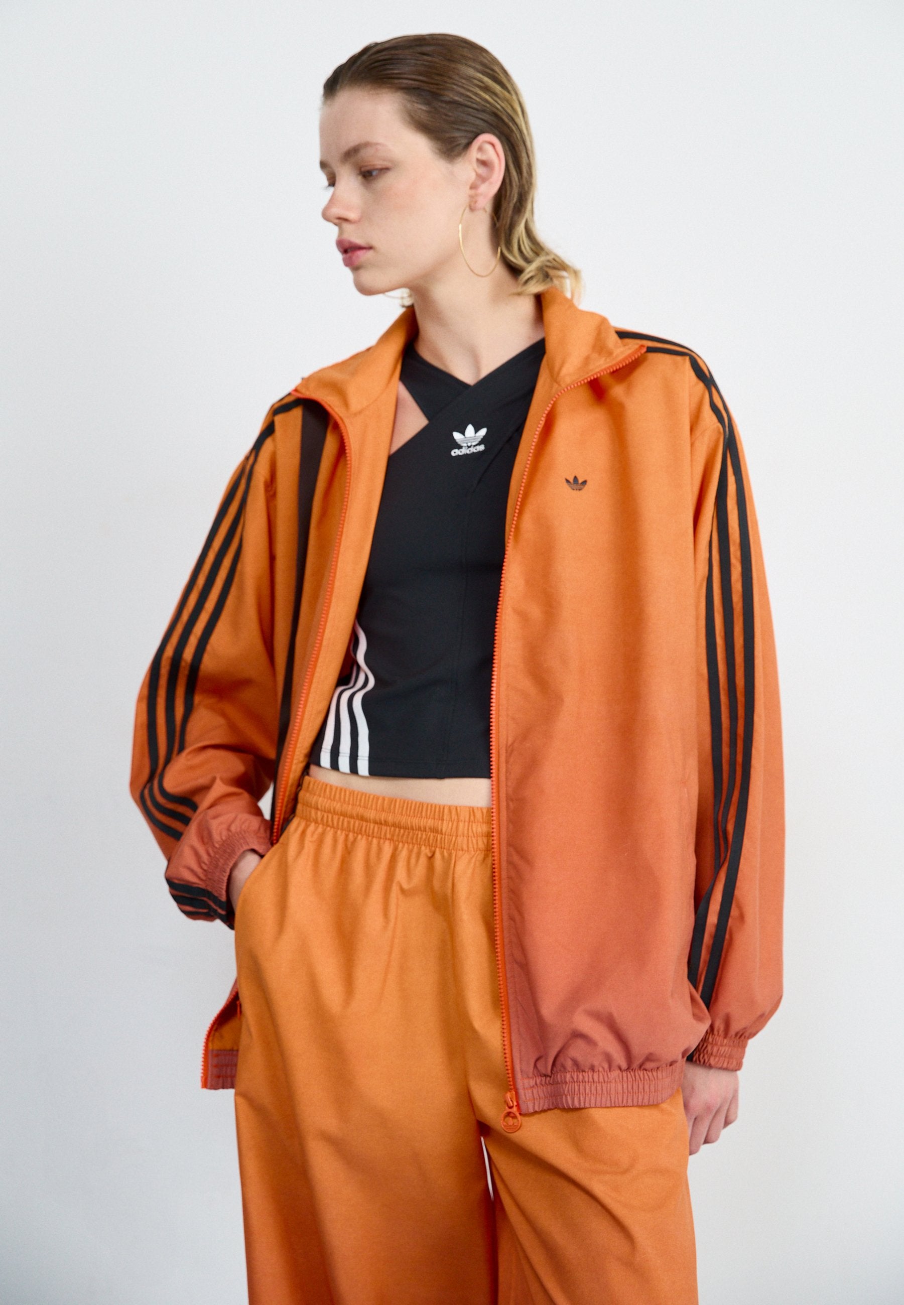 Tracksuit bottoms - multicolor/crew orange