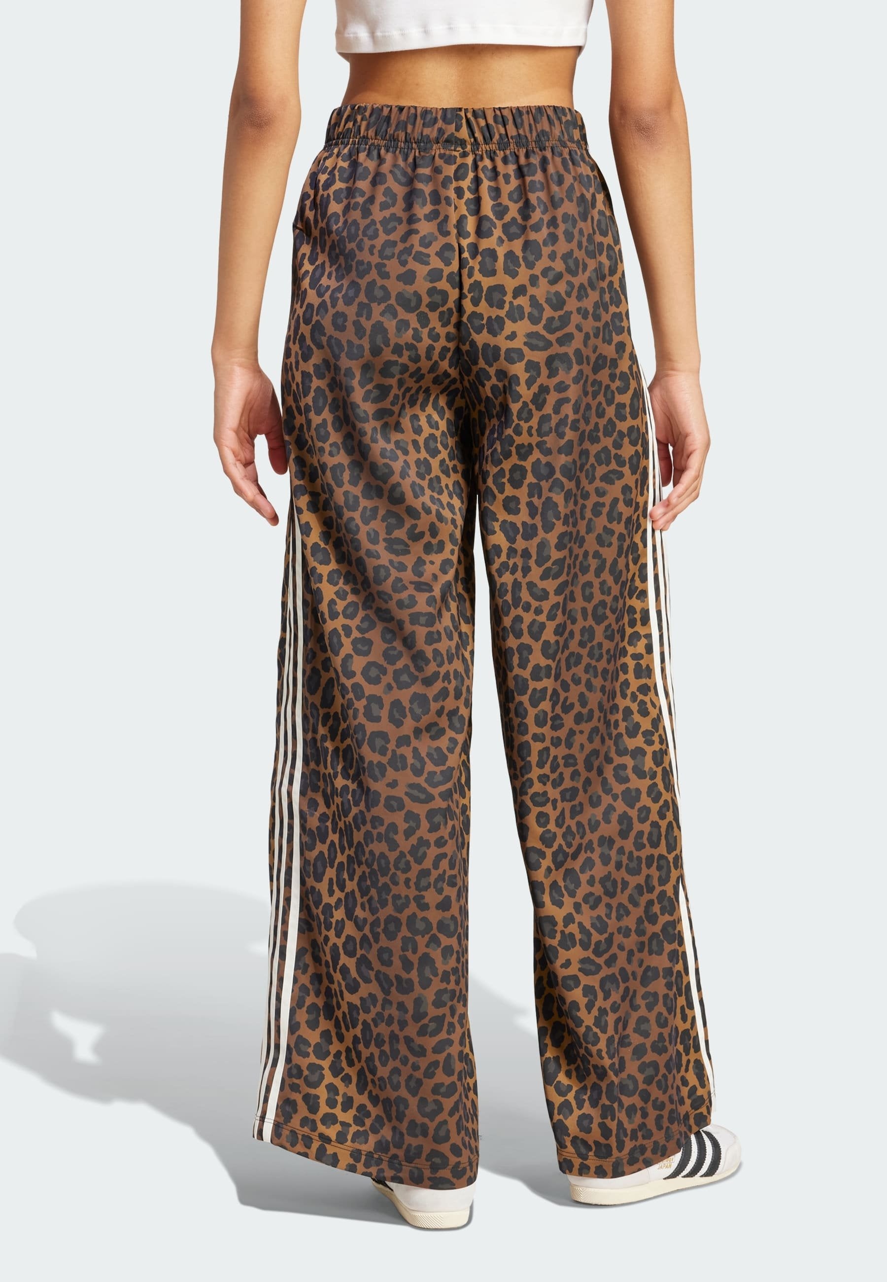 WIDE LEG LEO PRINT SATIN PANTS - Tracksuit bottoms - multicolor bronze strata