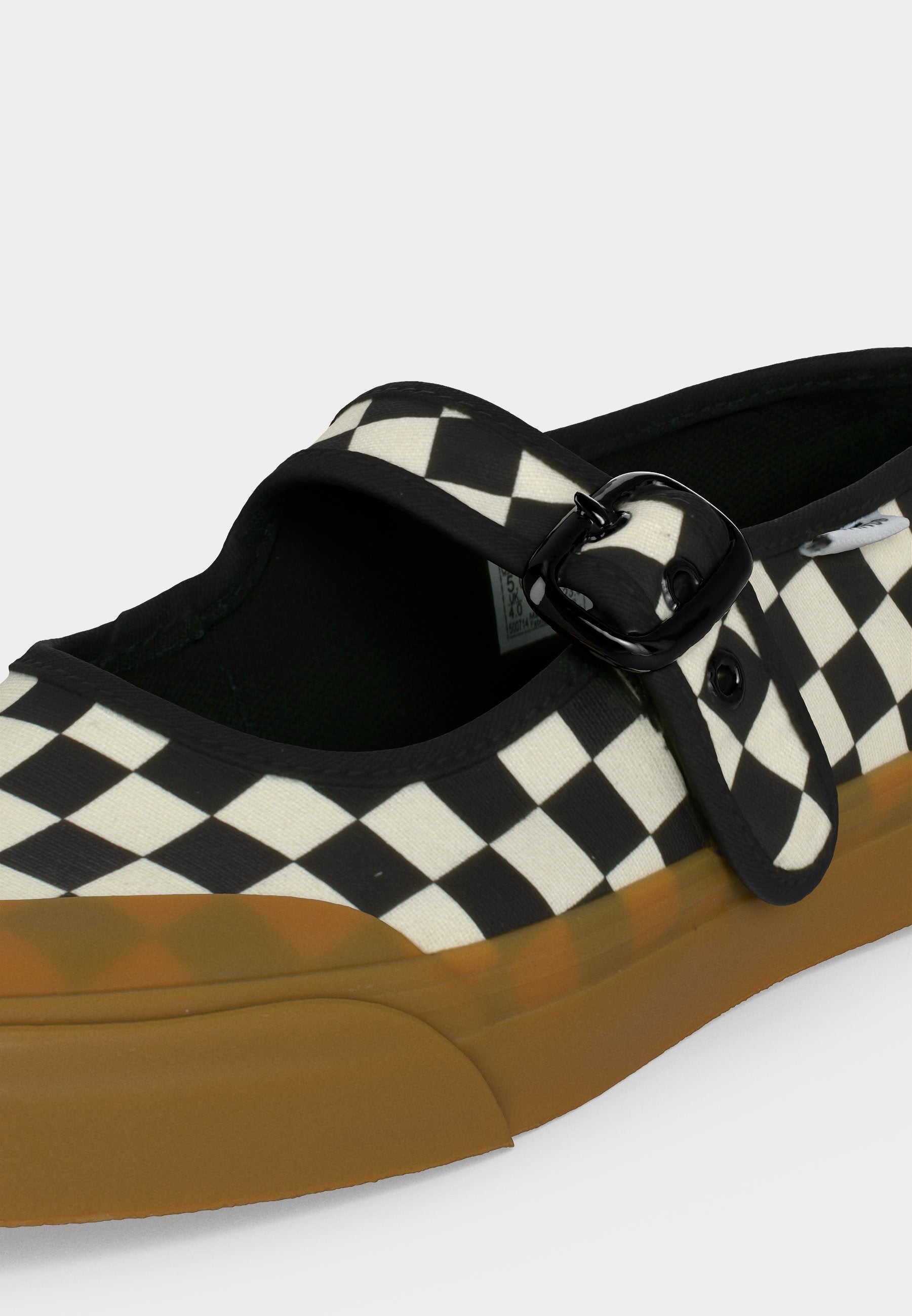 MARY JANE - Ankle strap ballet pumps - black/white