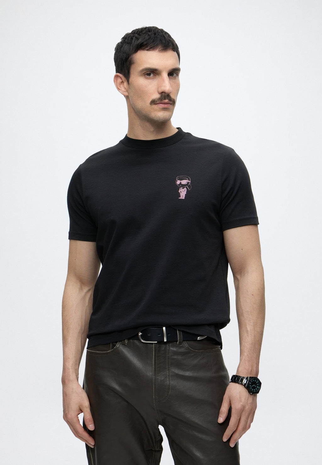 CREWNECK - Basic T-shirt - black/pink