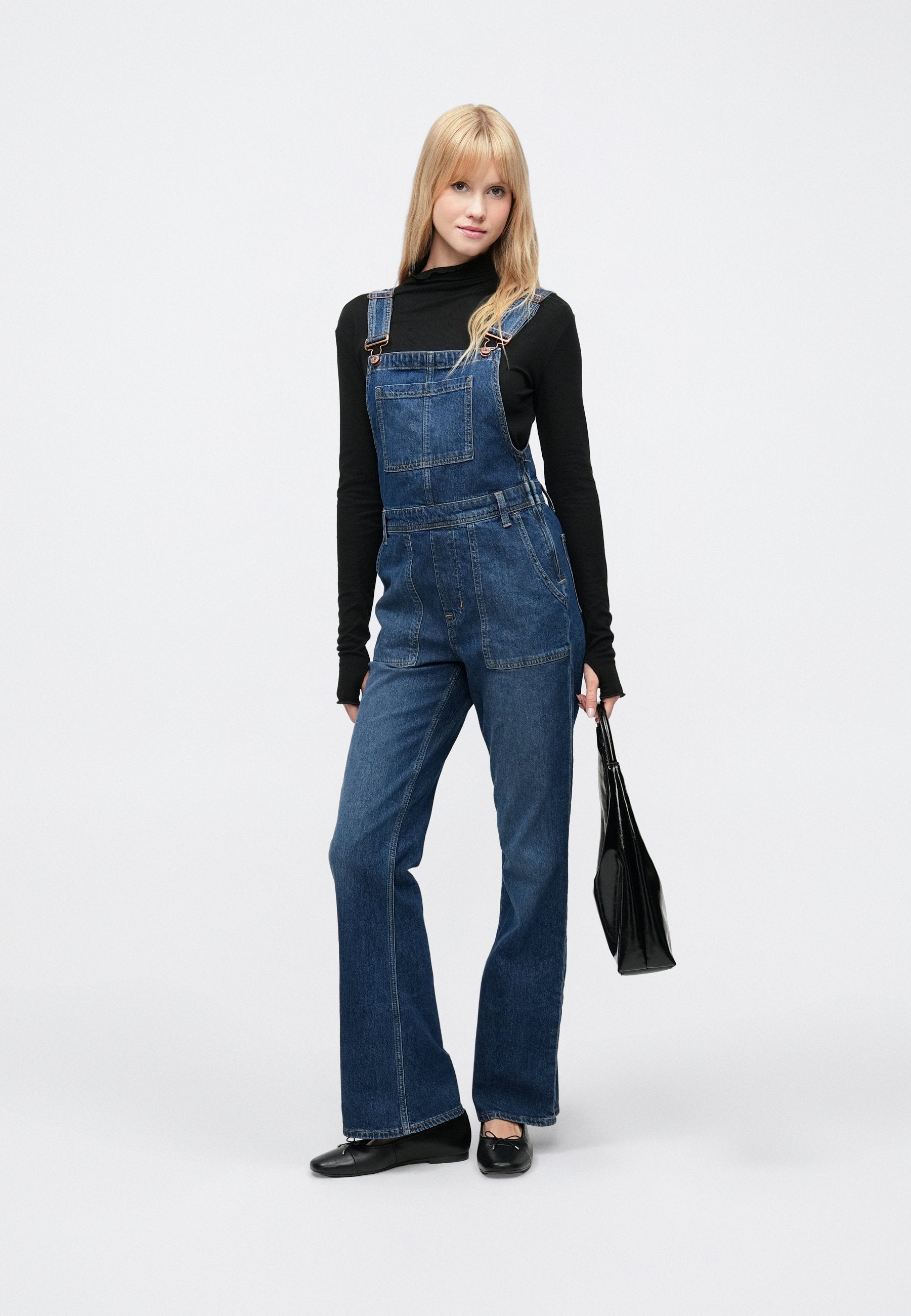 LONG AND LEAN OVERALL JACKSON - Dungarees - dark-blue denim
