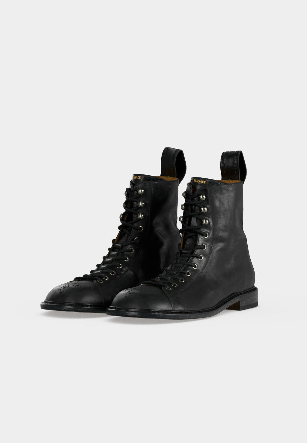 BOOTIES - Lace-up ankle boots - black/palladium-coloured