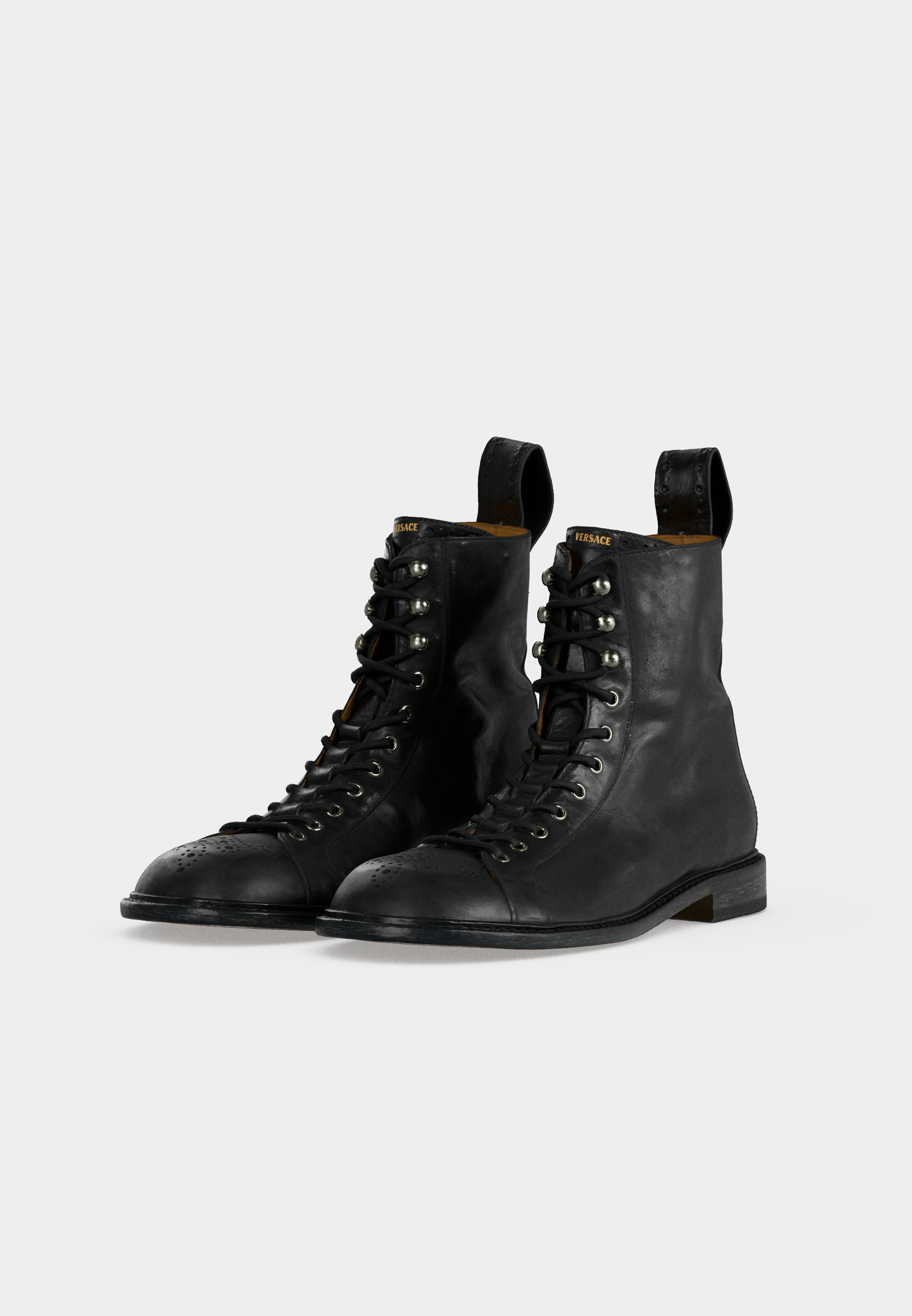 BOOTIES - Lace-up ankle boots - black/palladium-coloured