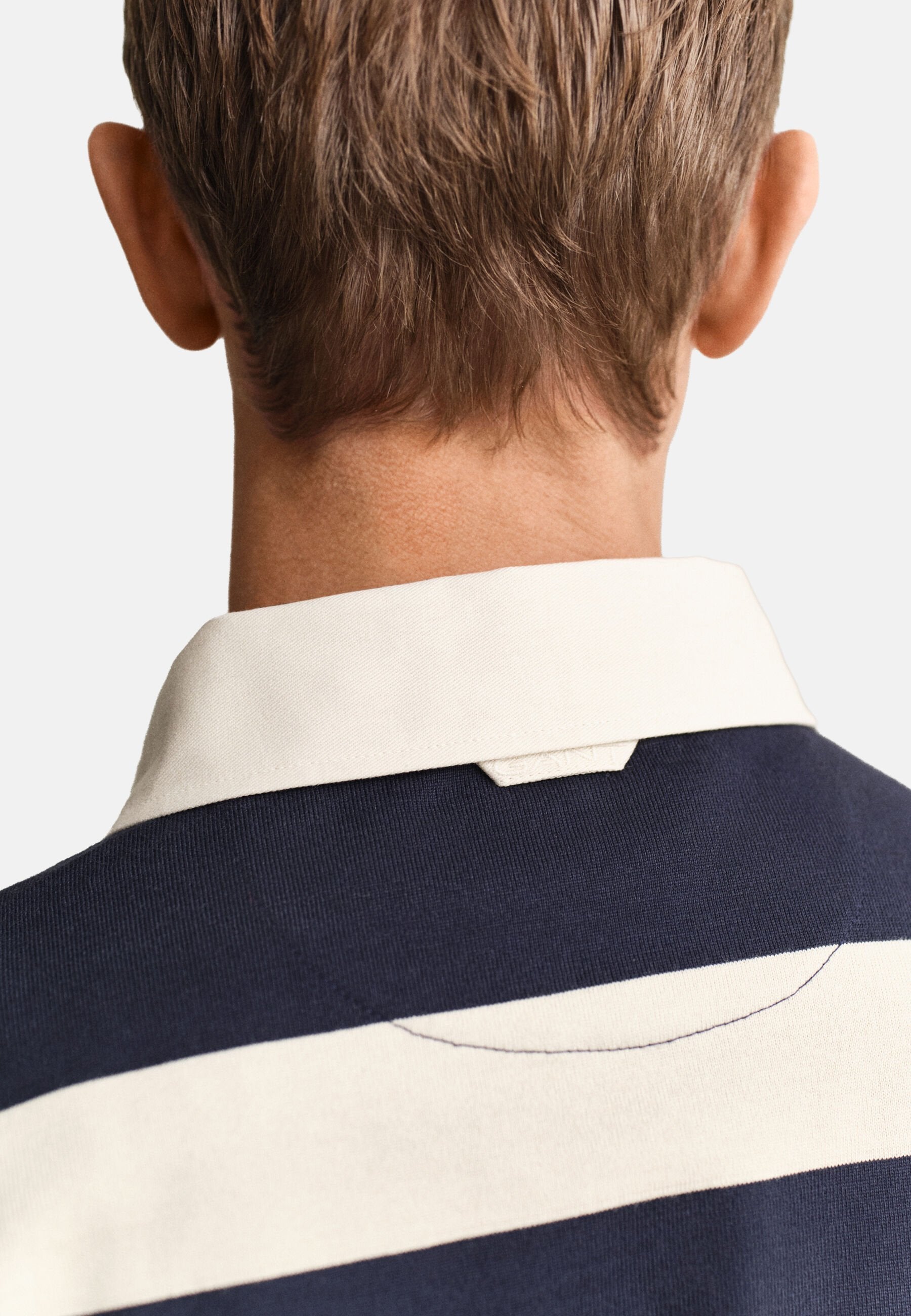 STRIPED RUGGER - Polo shirt - evening blue