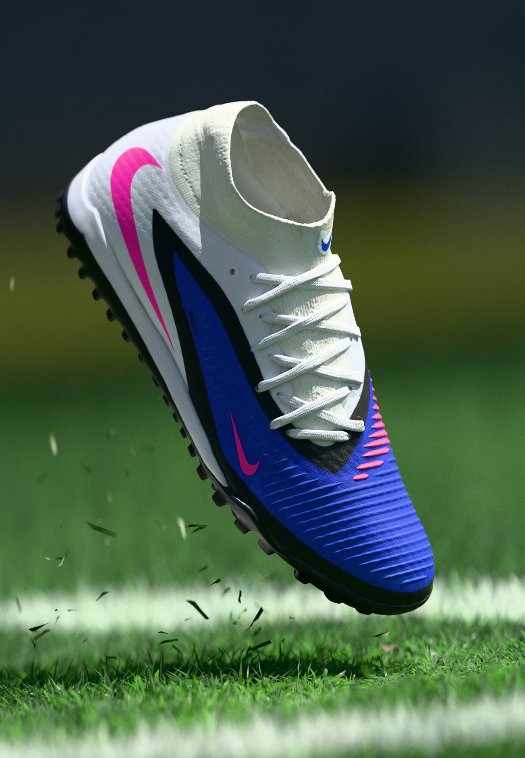 PHANTOM 6 HIGH ACADEMY TF - Turf football boots - racer blue/pink blast/white