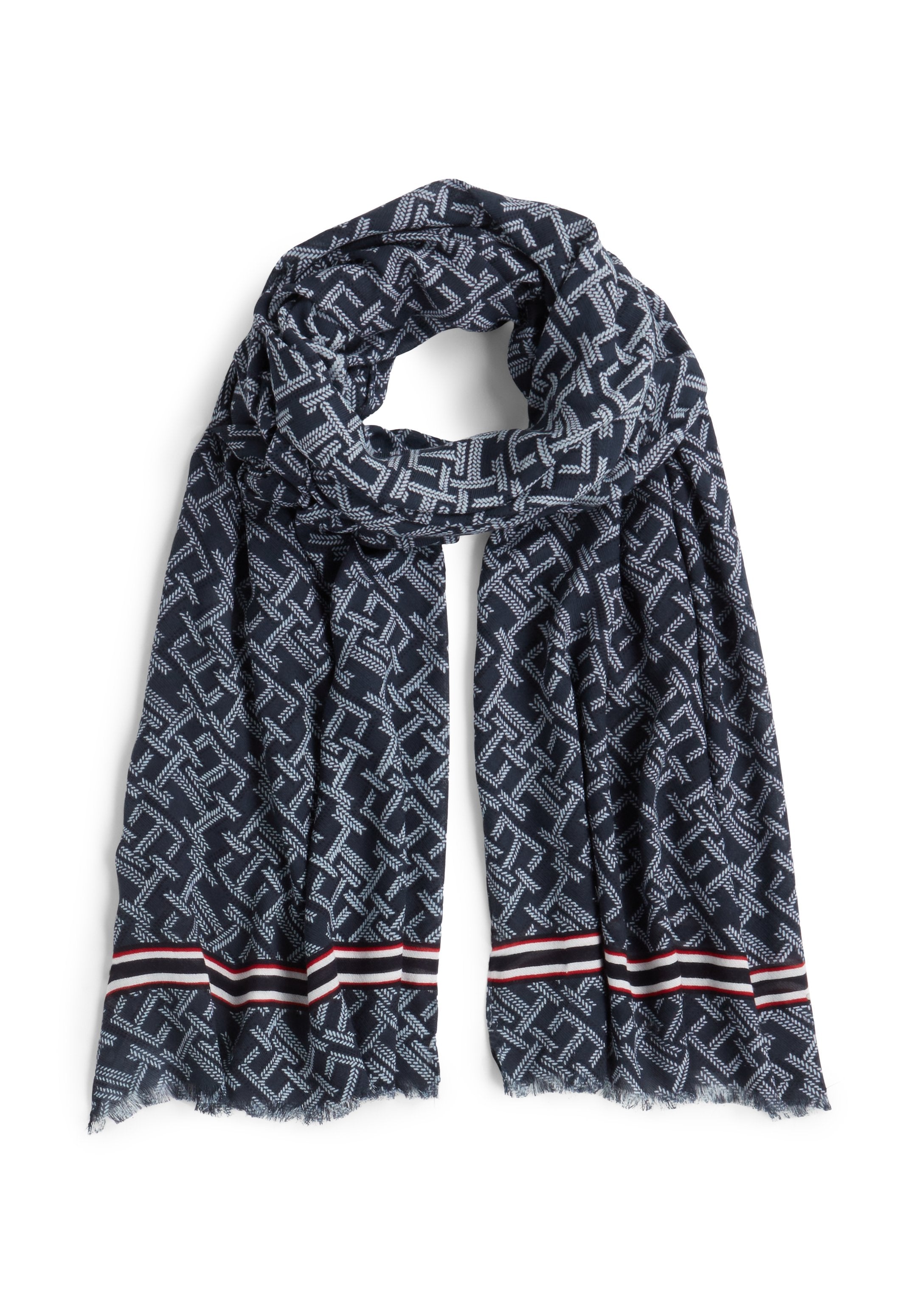 TH MONOGRAM LIGHTWEIGHT SCARF - Scarf - space blue