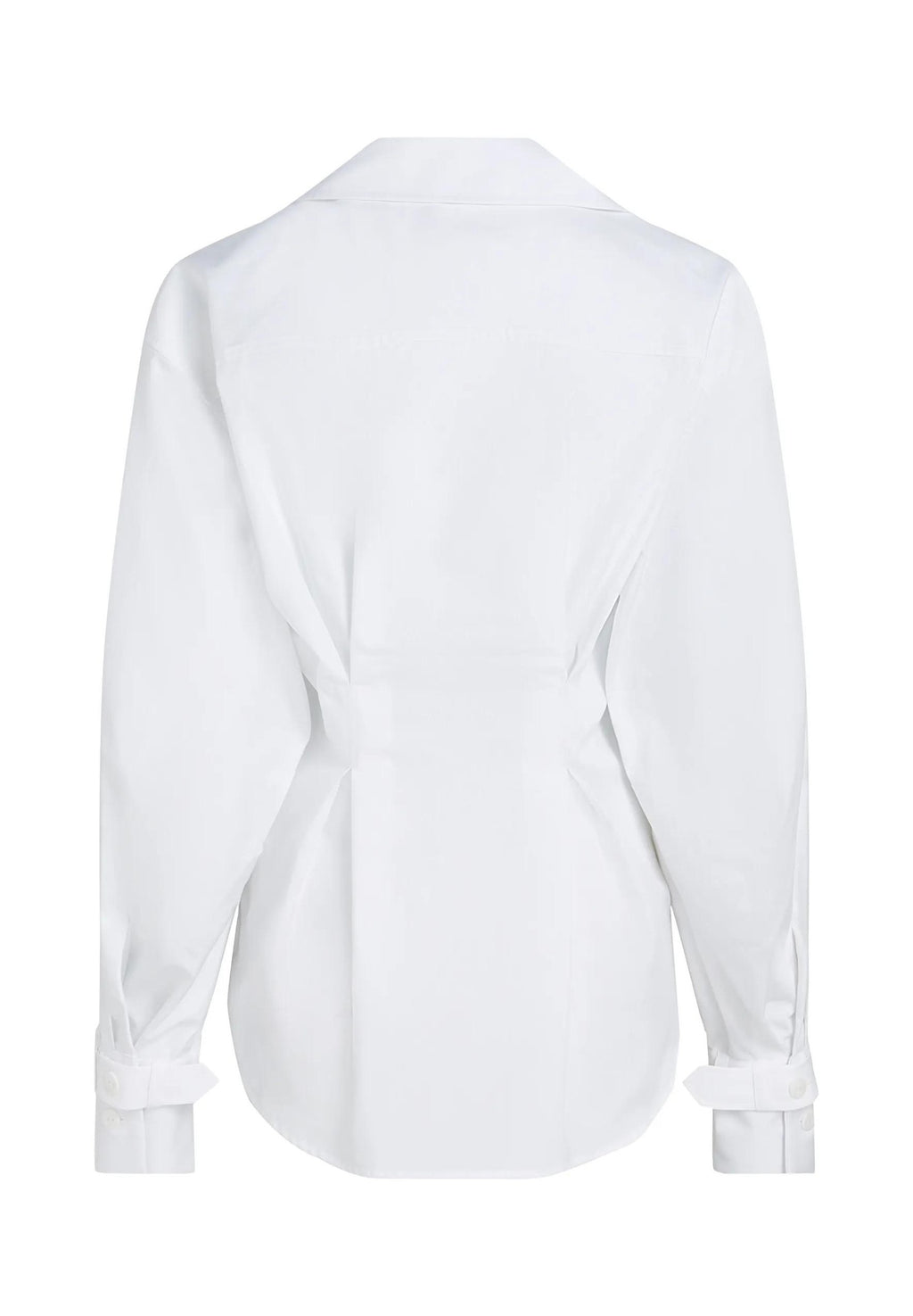 DOUBLE BREASTED POPLIN - Button-down blouse - white