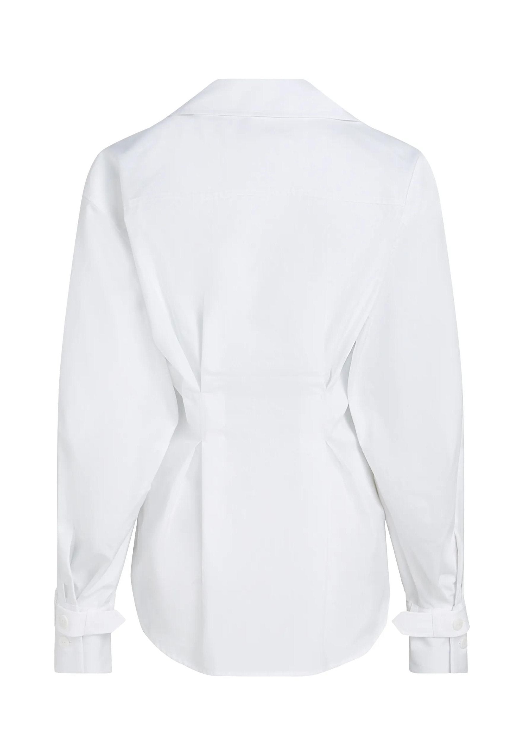 DOUBLE BREASTED POPLIN - Button-down blouse - white
