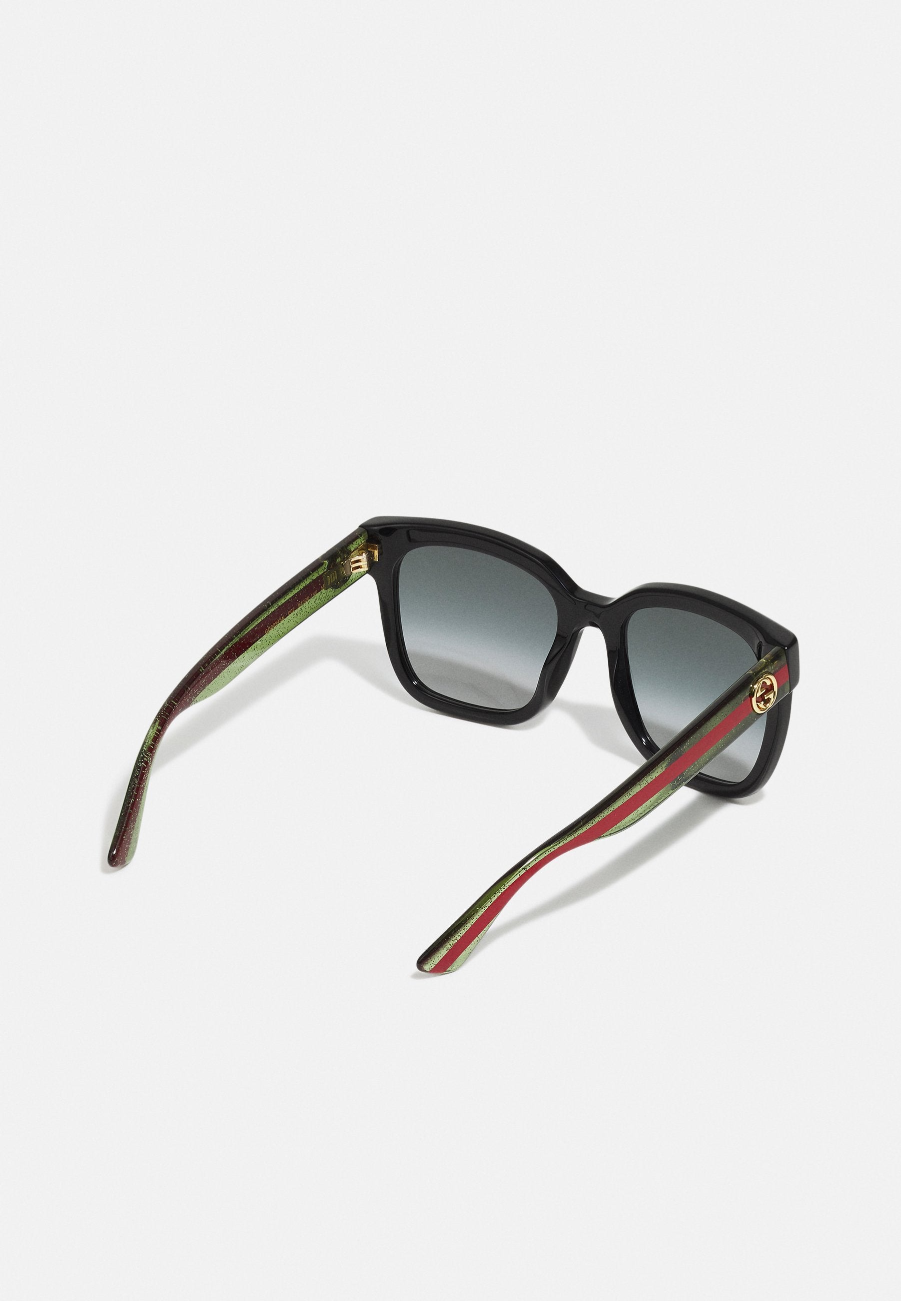 GG SQUARE ACETATE SUNGLASSES - Sunglasses - black/green/grey